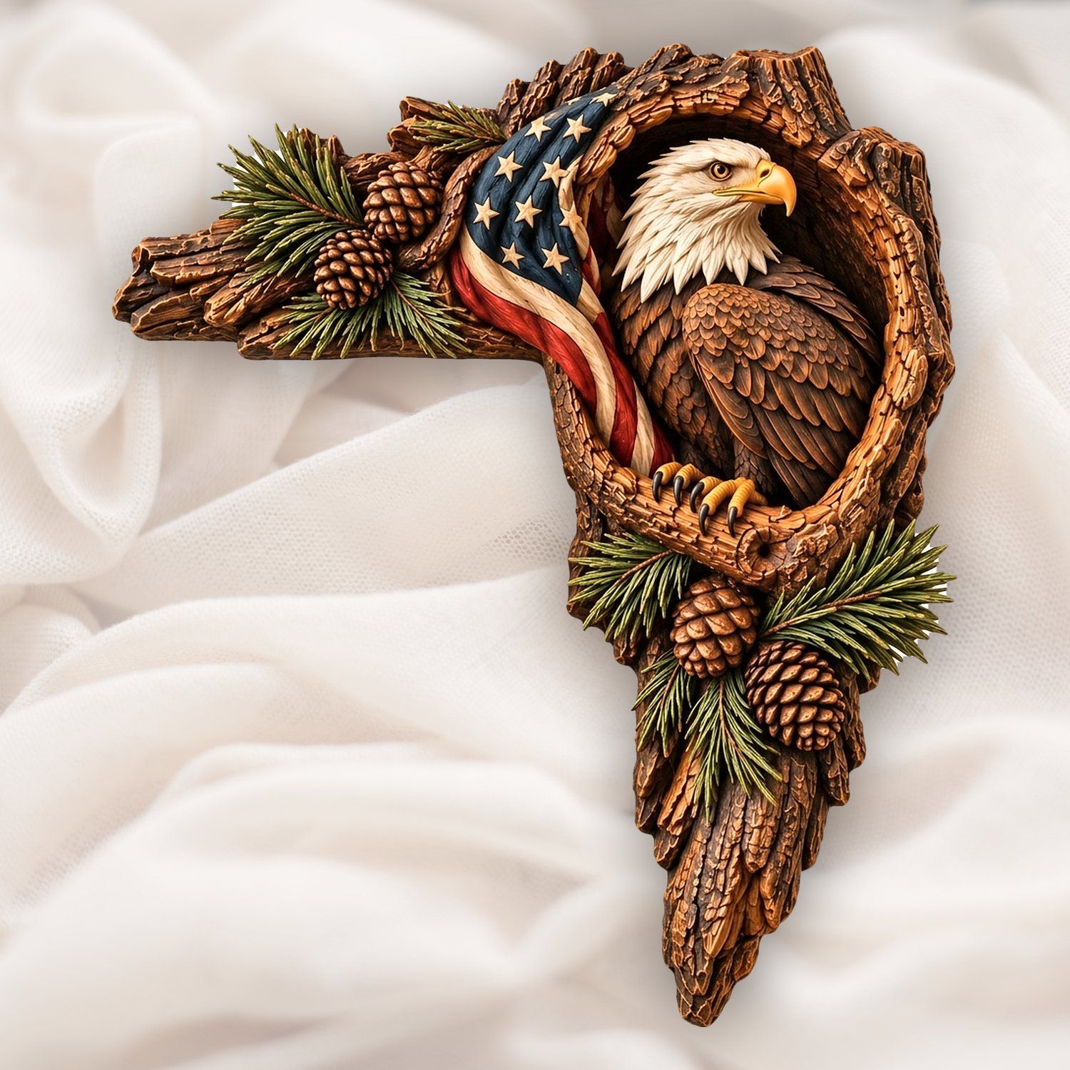 Bald Eagle Door Frame Corner Decor CNC Relief STL bas-relief STL — view 4