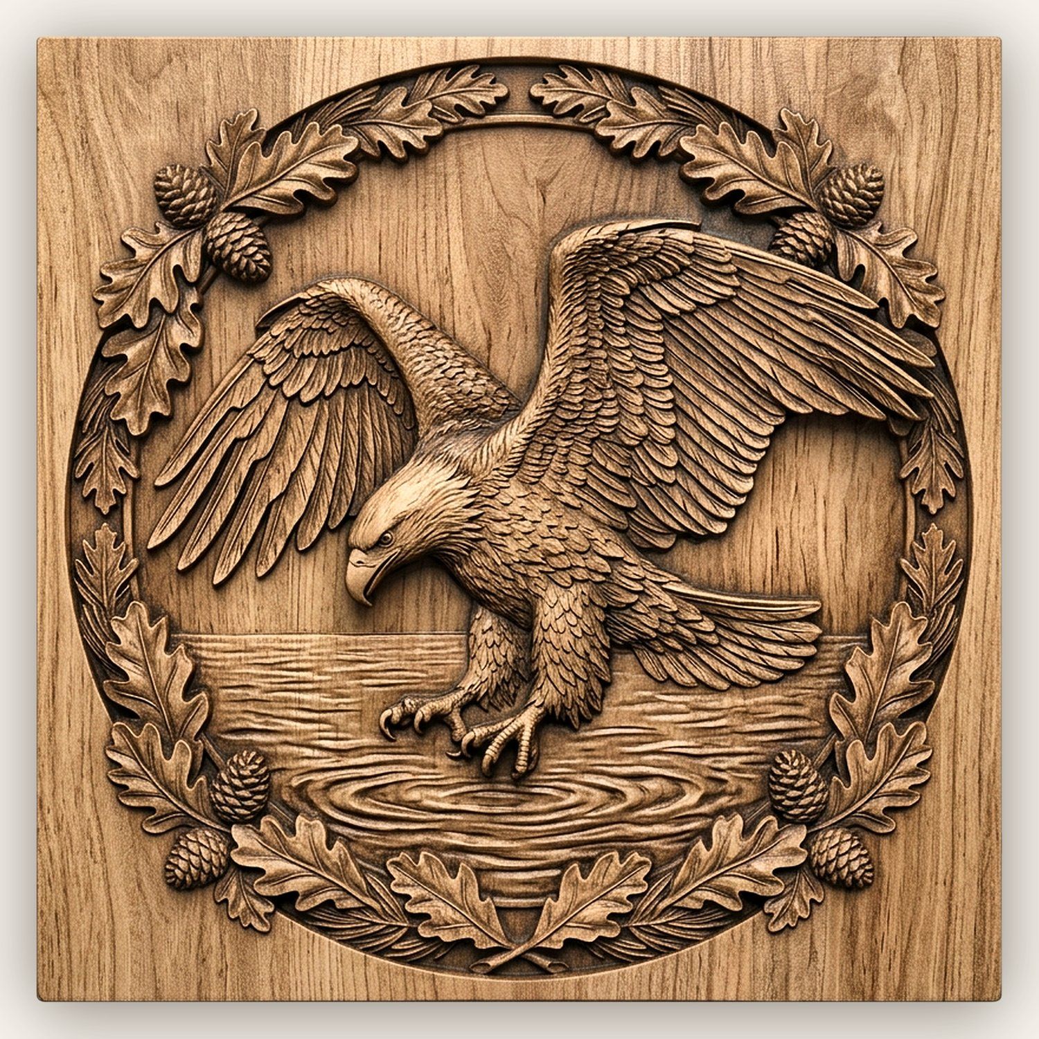 Bald Eagle Diving Lake CNC Relief STL bas-relief STL design