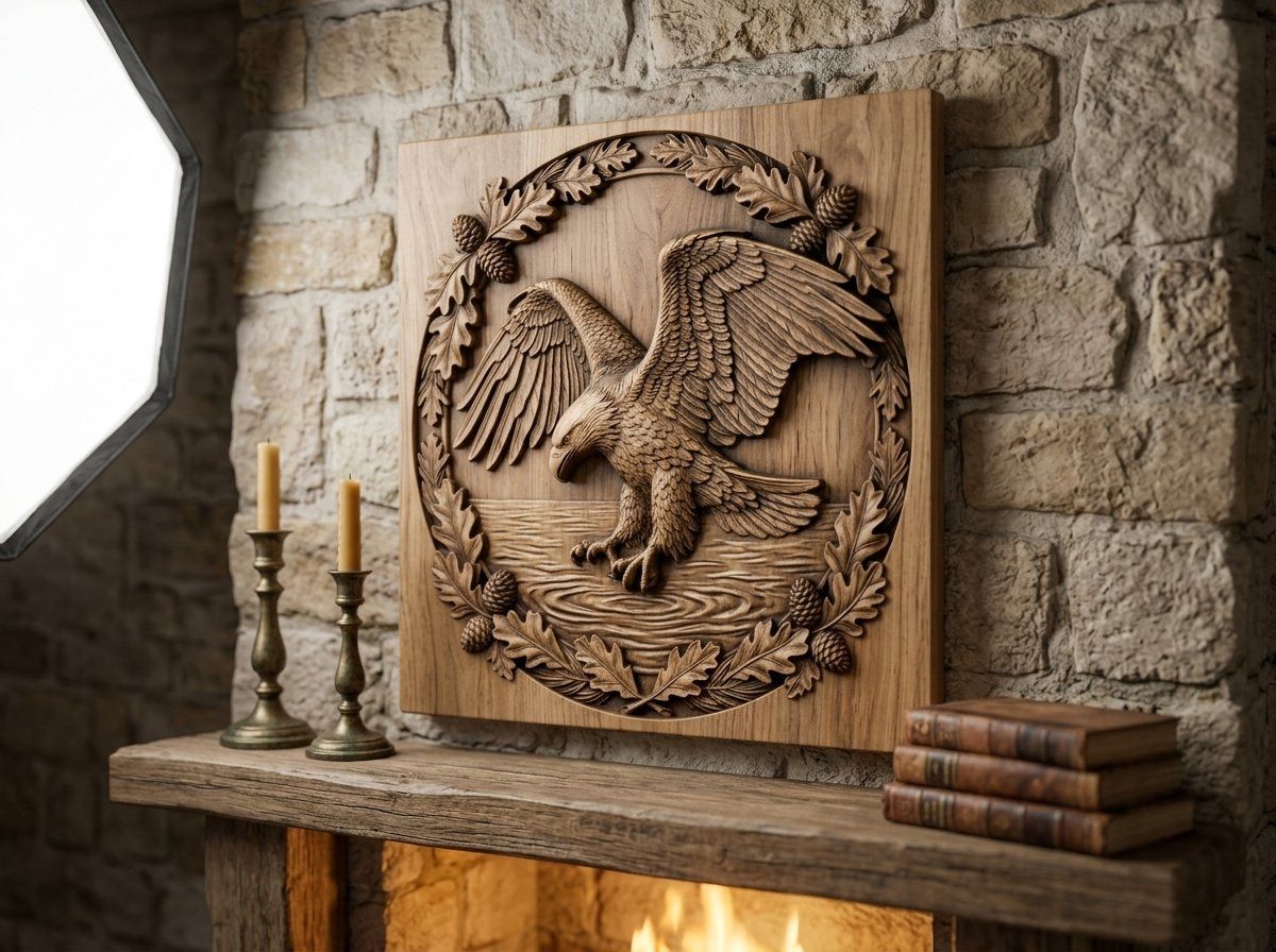 Bald Eagle Diving Lake CNC Relief STL bas-relief STL — view 12
