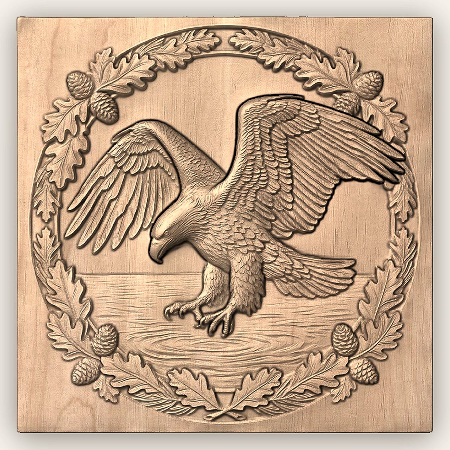 Bald Eagle Diving Lake CNC Relief STL bas-relief STL — view 3