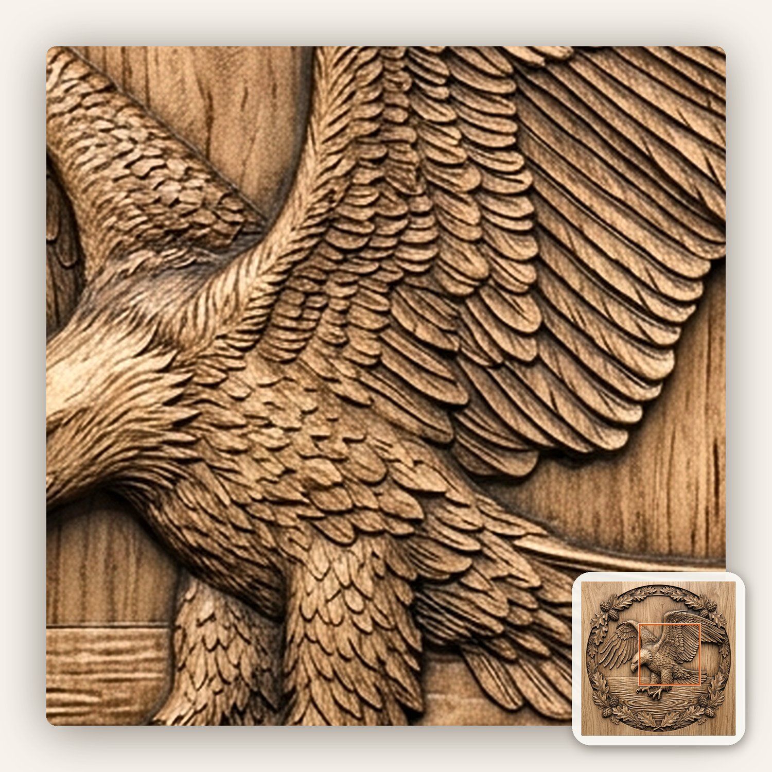 Bald Eagle Diving Lake CNC Relief STL bas-relief STL — view 10