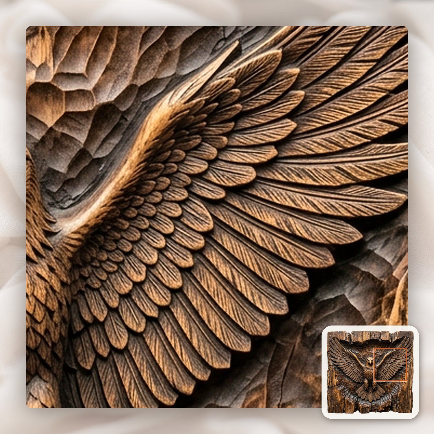 Bald Eagle Majestic Wings CNC Relief STL bas-relief STL — view 13