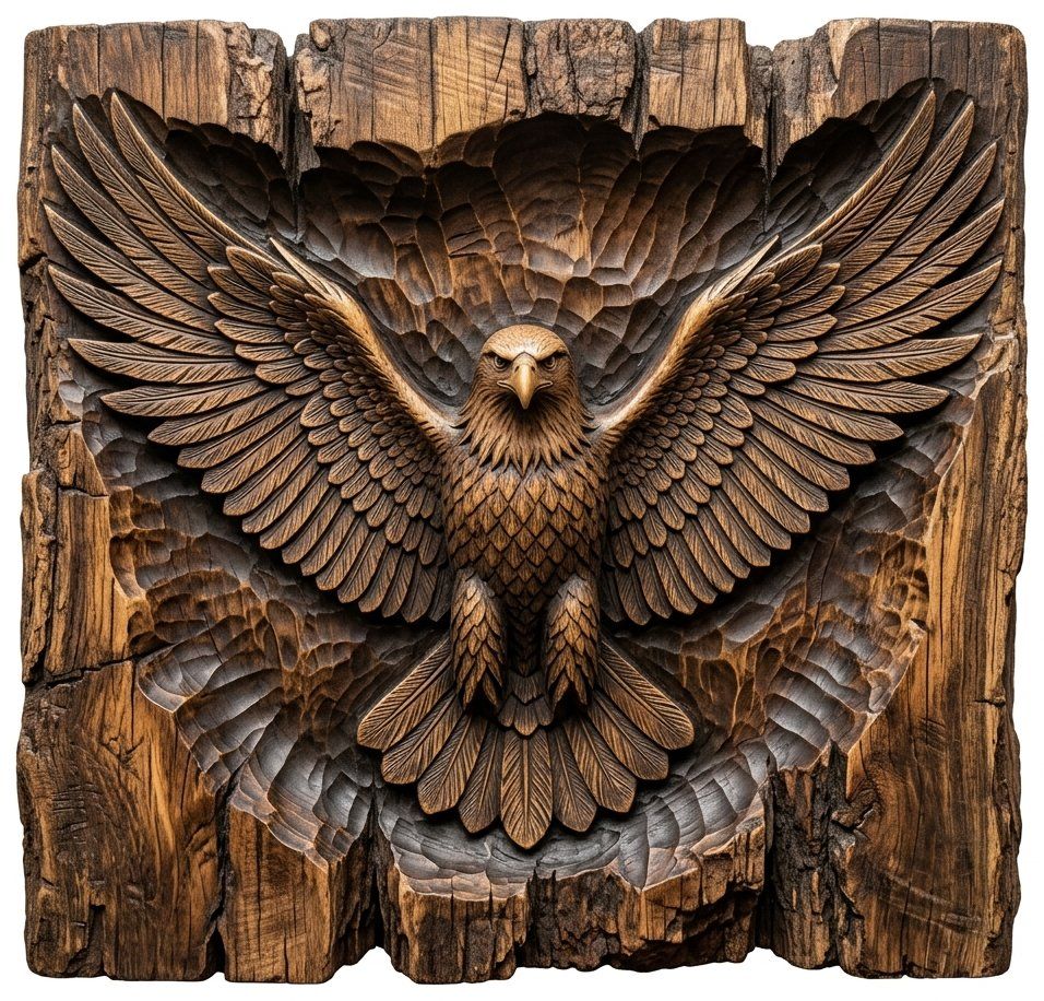 Bald Eagle Majestic Wings CNC Relief STL bas-relief STL — view 11