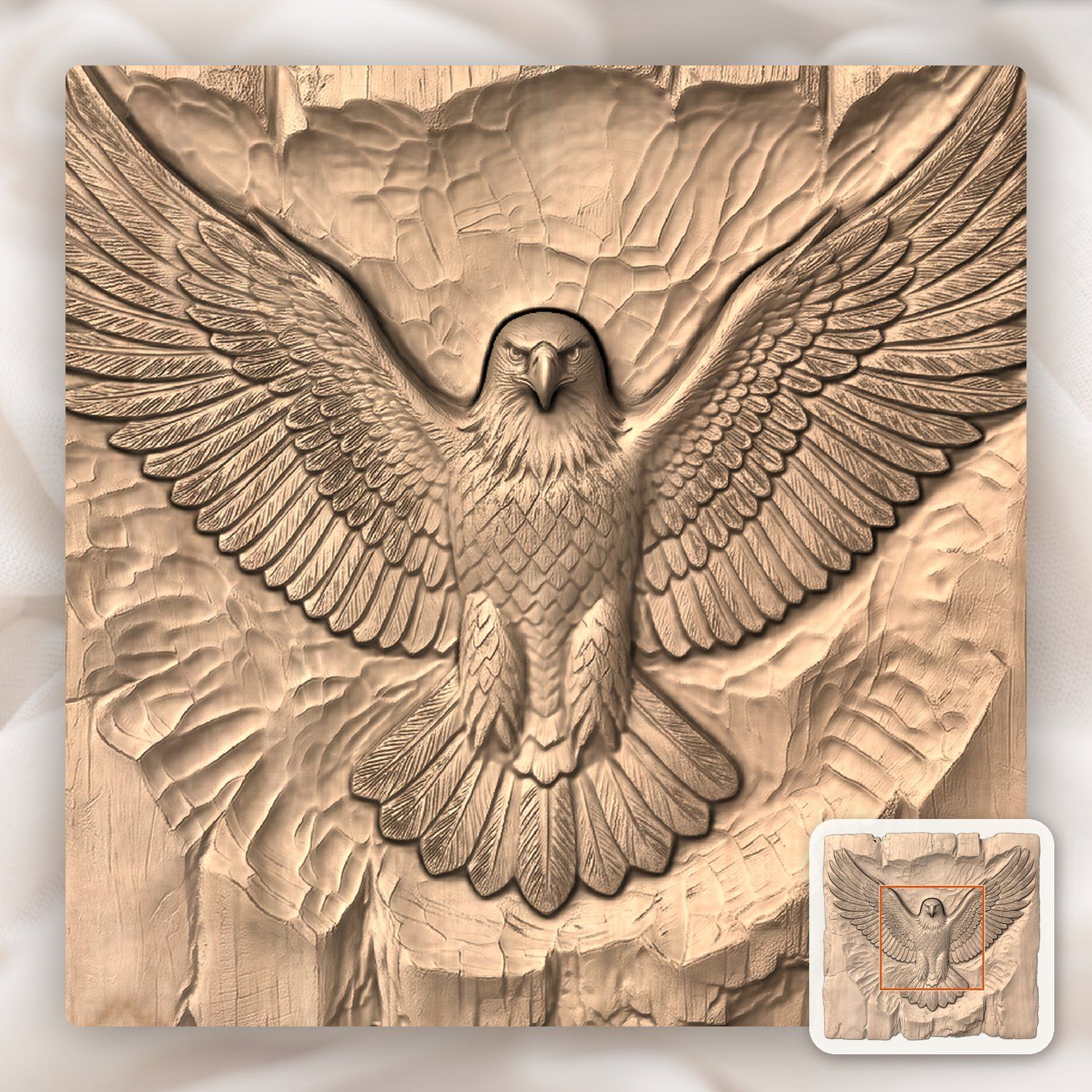 Bald Eagle Majestic Wings CNC Relief STL bas-relief STL — view 6