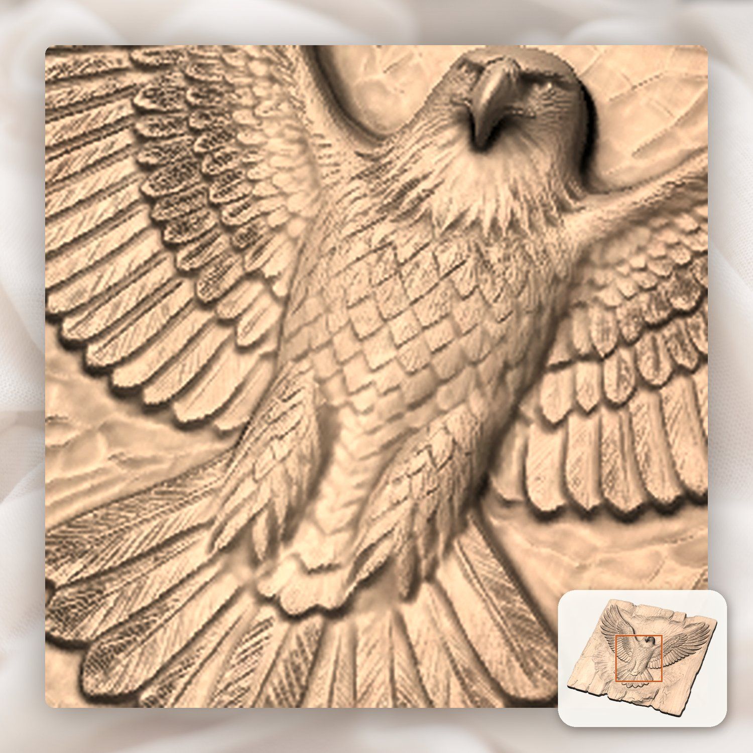 Bald Eagle Majestic Wings CNC Relief STL bas-relief STL — view 9