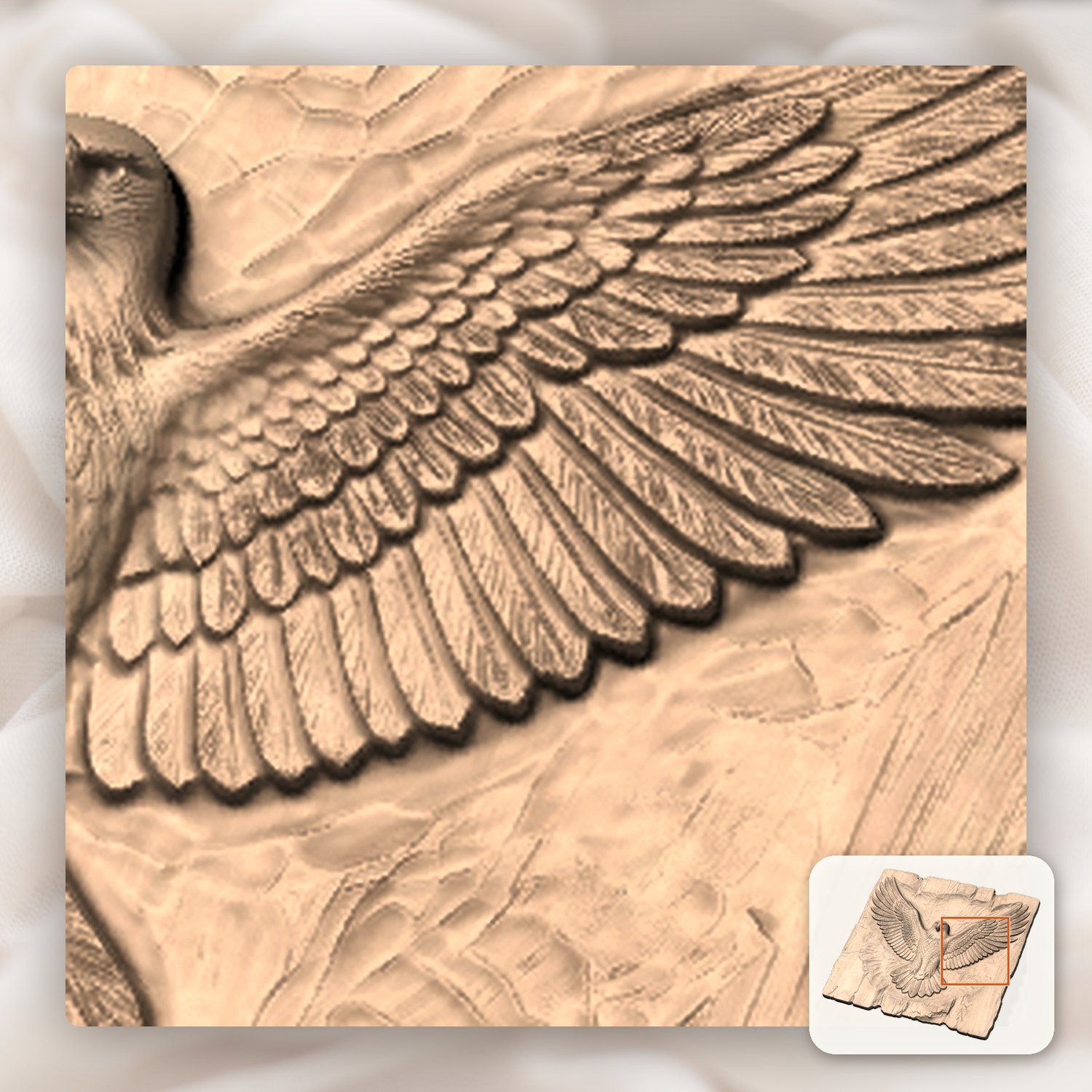 Bald Eagle Majestic Wings CNC Relief STL bas-relief STL — view 10