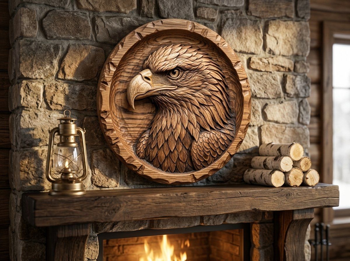 Bald Eagle Portrait CNC Relief STL bas-relief STL — view 12