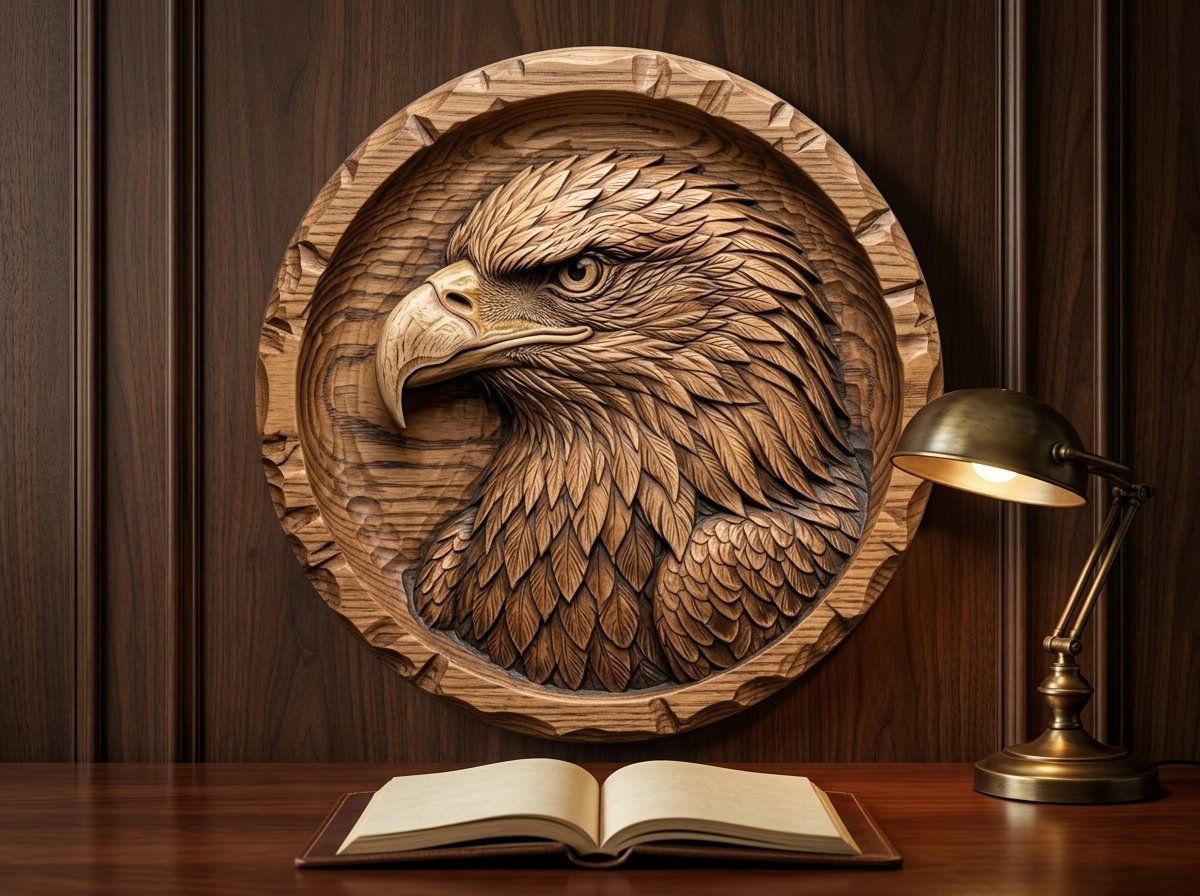 Bald Eagle Portrait CNC Relief STL bas-relief STL — view 13