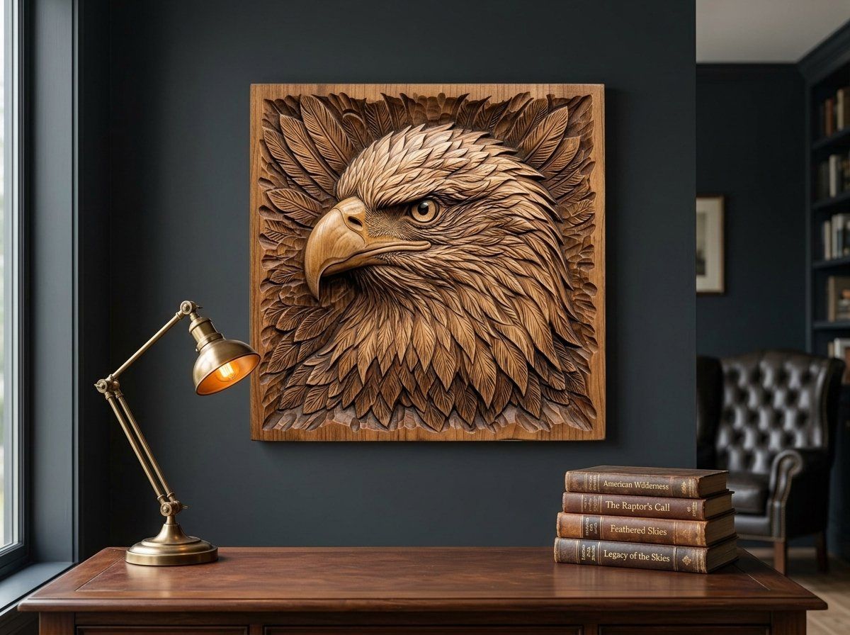 Bald Eagle Portrait CNC Relief STL bas-relief STL — view 13