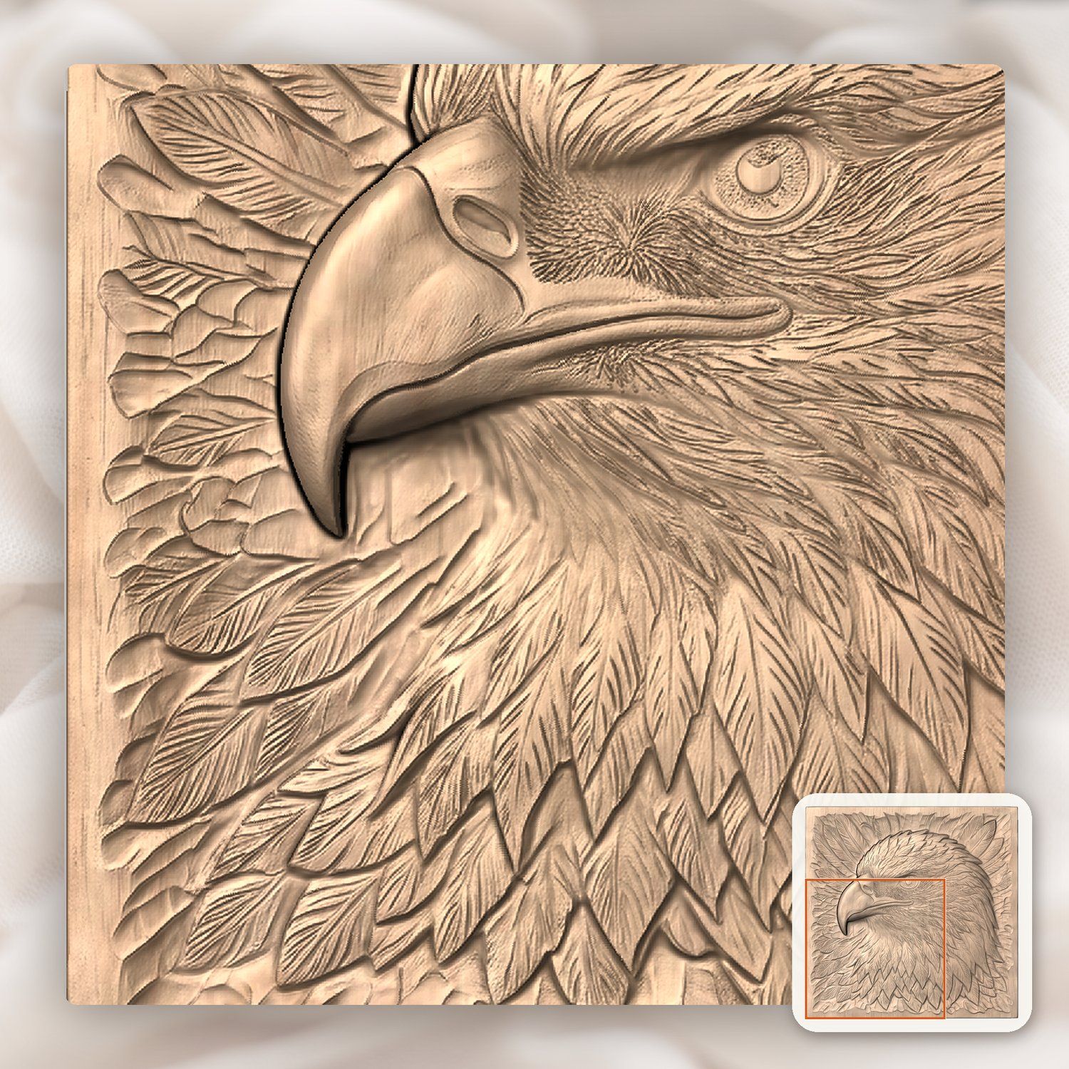 Bald Eagle Portrait CNC Relief STL bas-relief STL — view 8