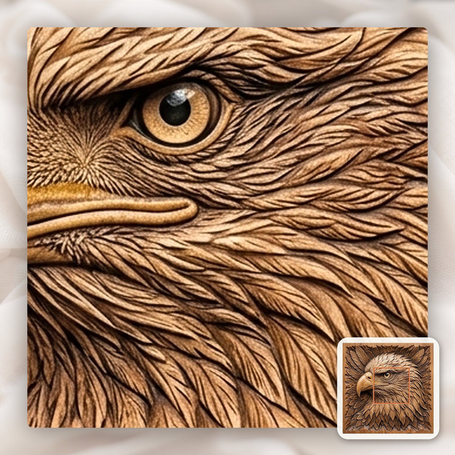 Bald Eagle Portrait CNC Relief STL bas-relief STL — view 10