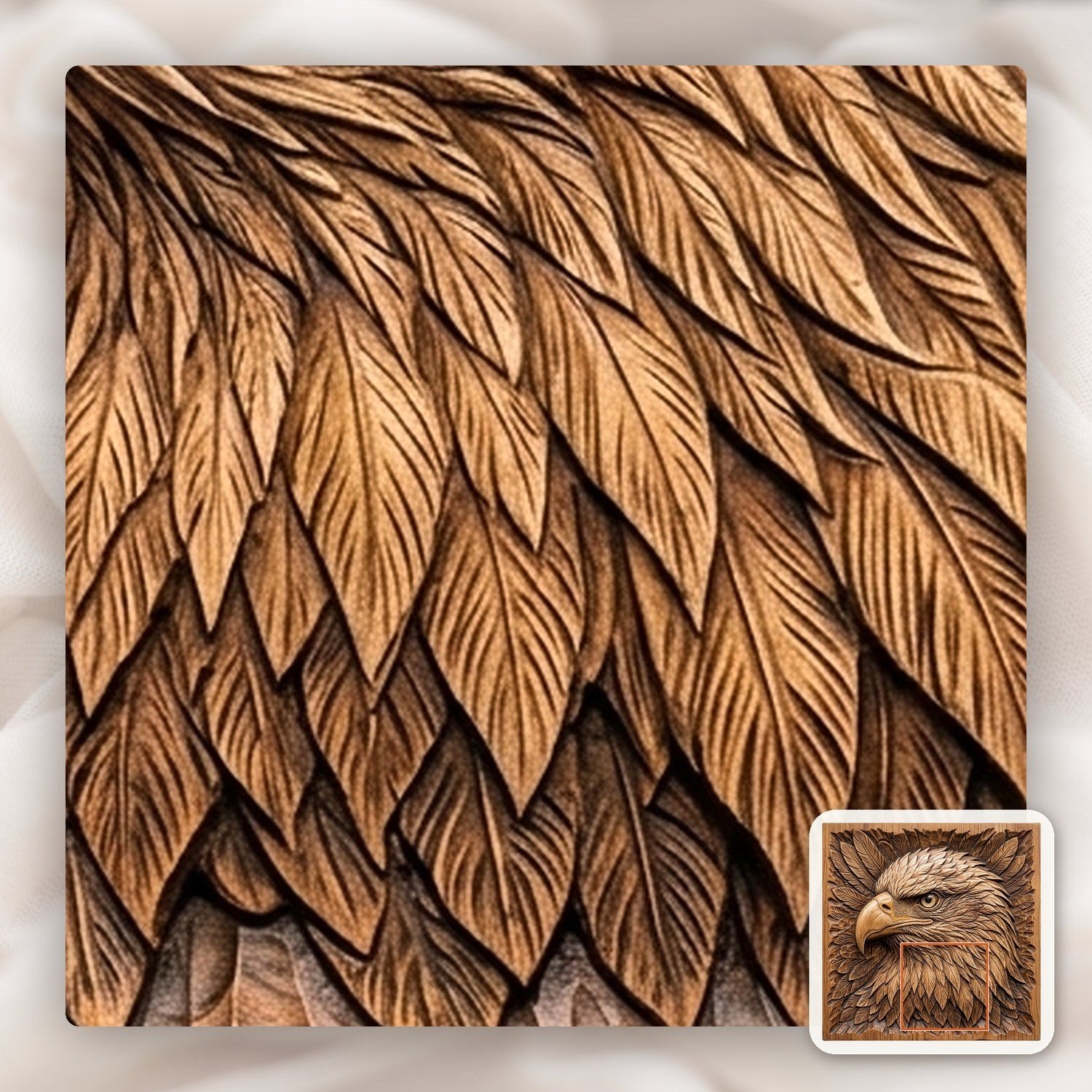 Bald Eagle Portrait CNC Relief STL bas-relief STL — view 11