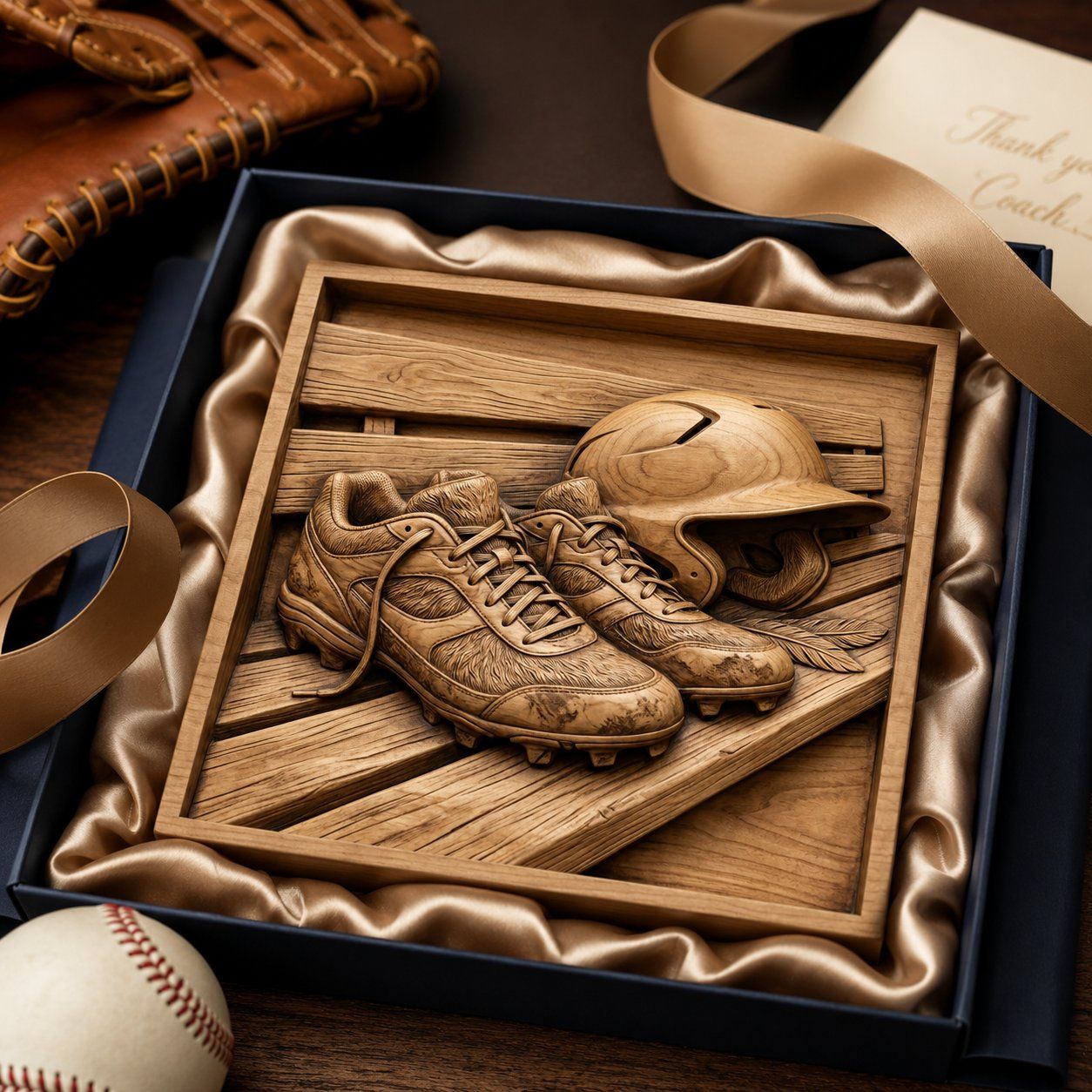 Baseball Dugout Scene Cleats and Helmet CNC Relief STL bas-relief STL — view 9