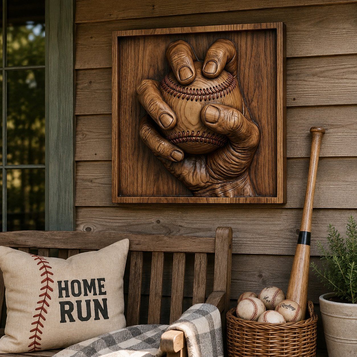 Baseball Pitcher Hand Grip CNC Relief STL bas-relief STL — view 7