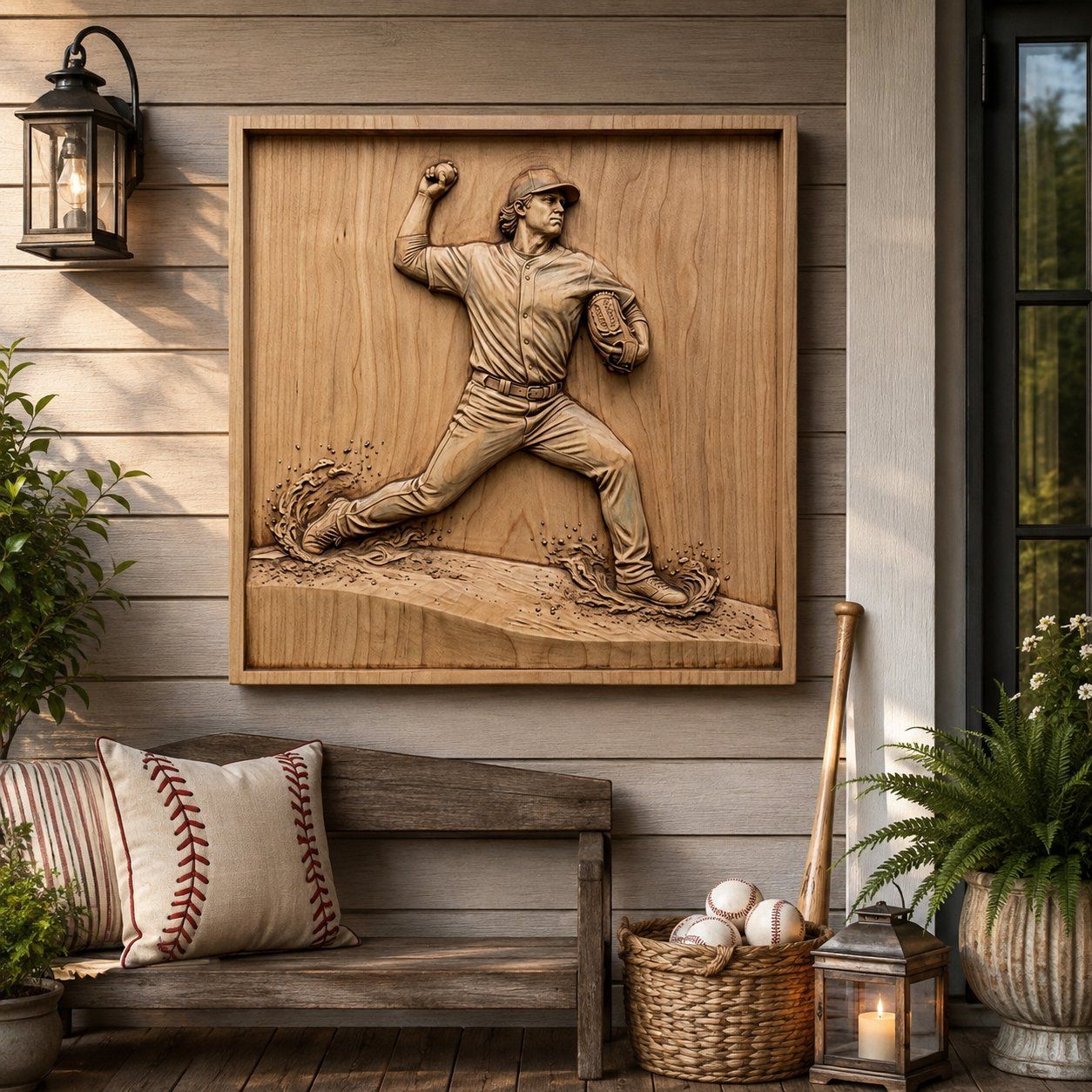 Baseball Pitcher Sports Action Scene CNC Relief STL bas-relief STL — view 8