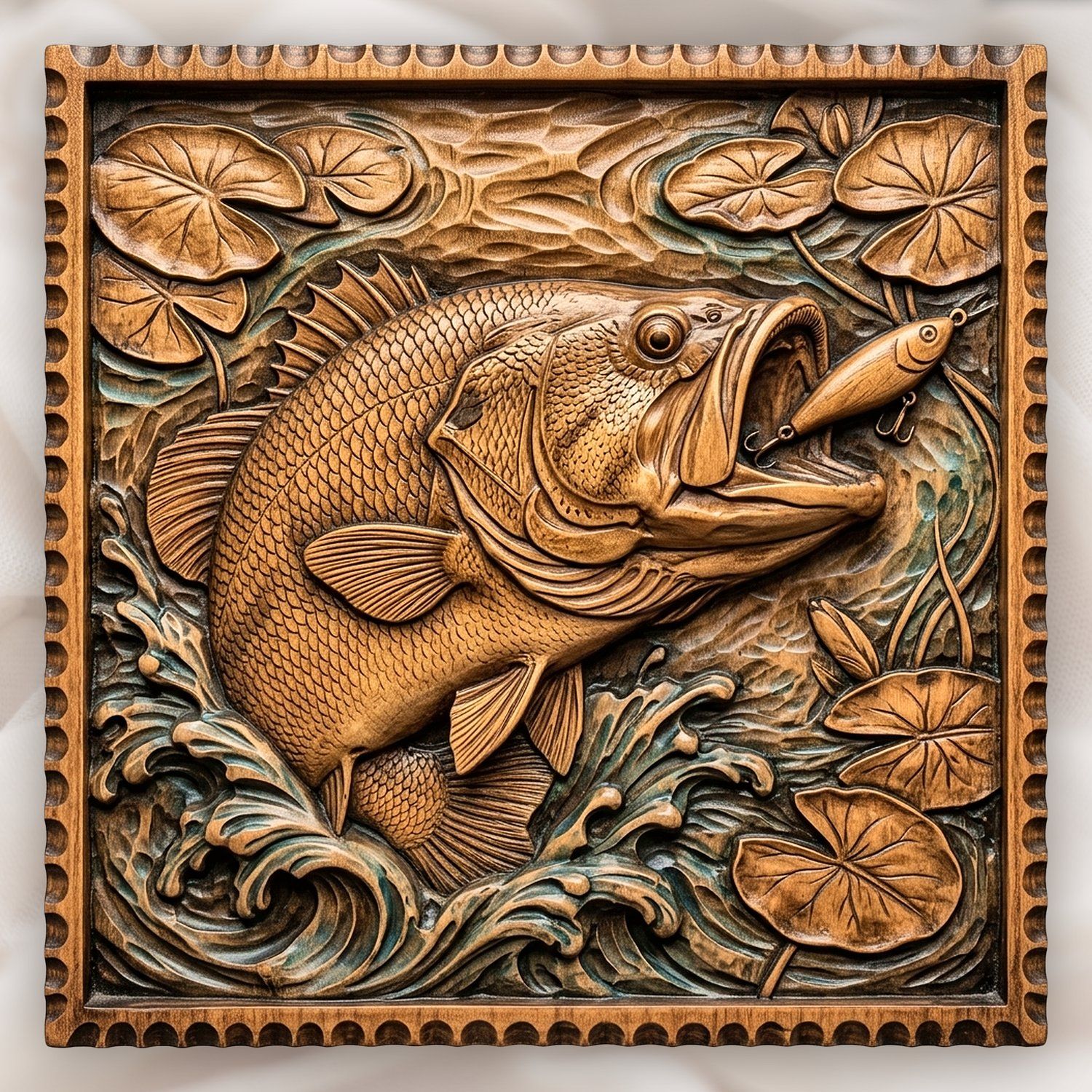 Bass Fishing Strike CNC Relief STL bas-relief STL design