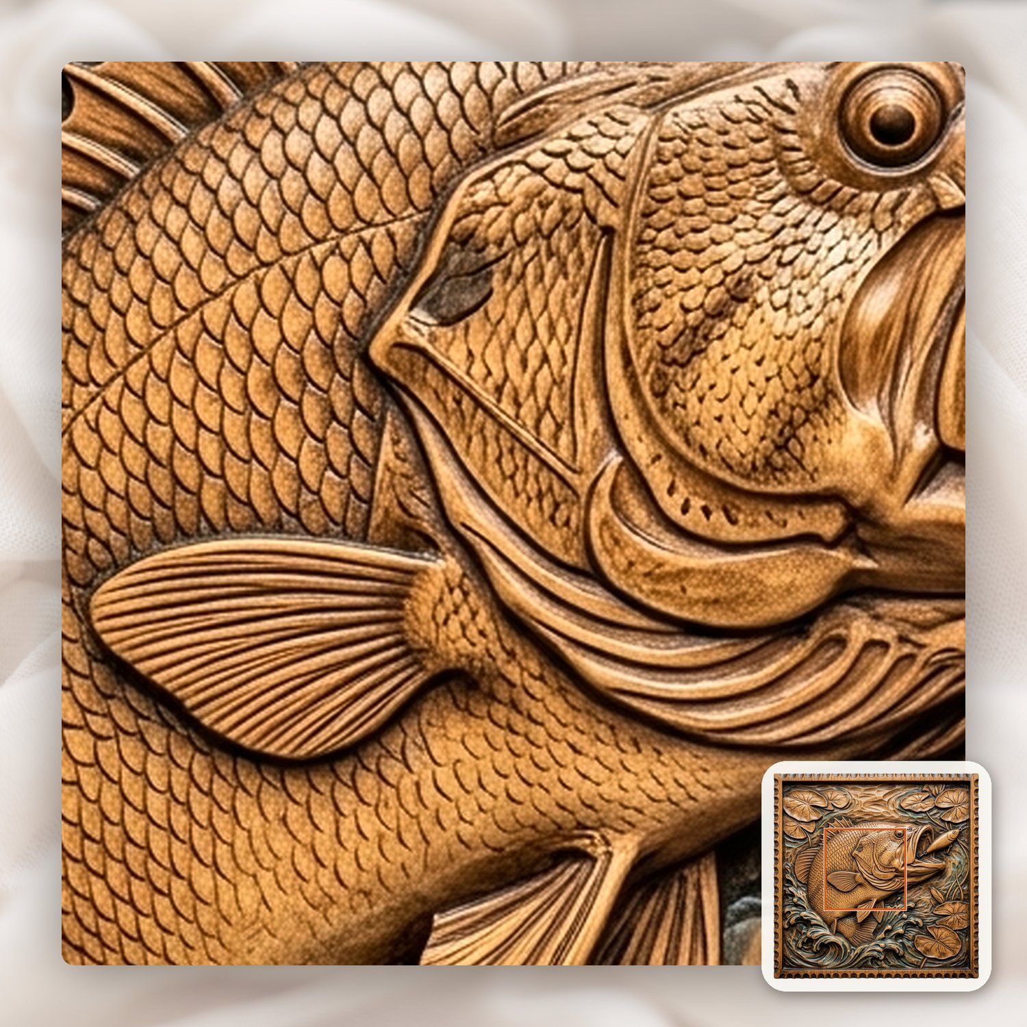 Bass Fishing Strike CNC Relief STL bas-relief STL — view 10