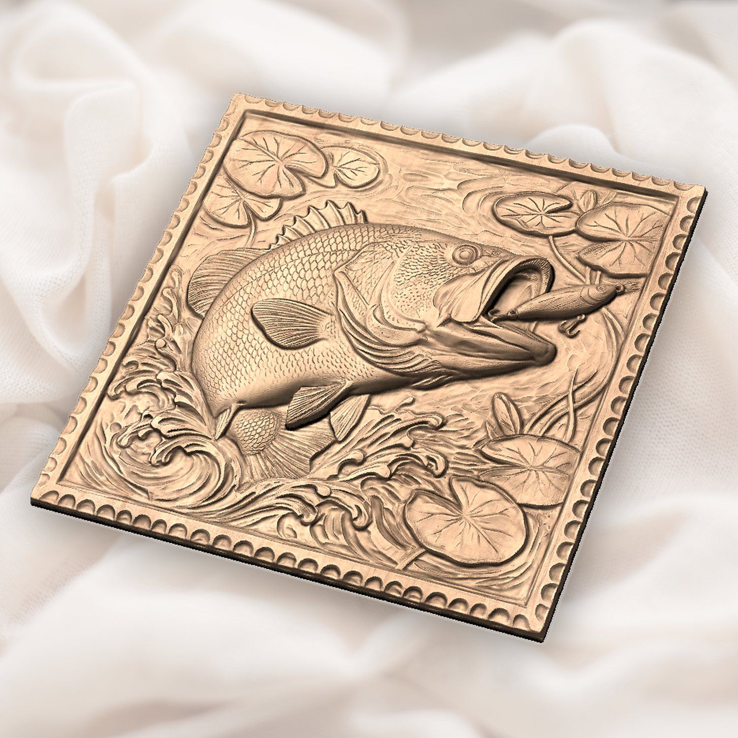 Bass Fishing Strike CNC Relief STL bas-relief STL — view 5