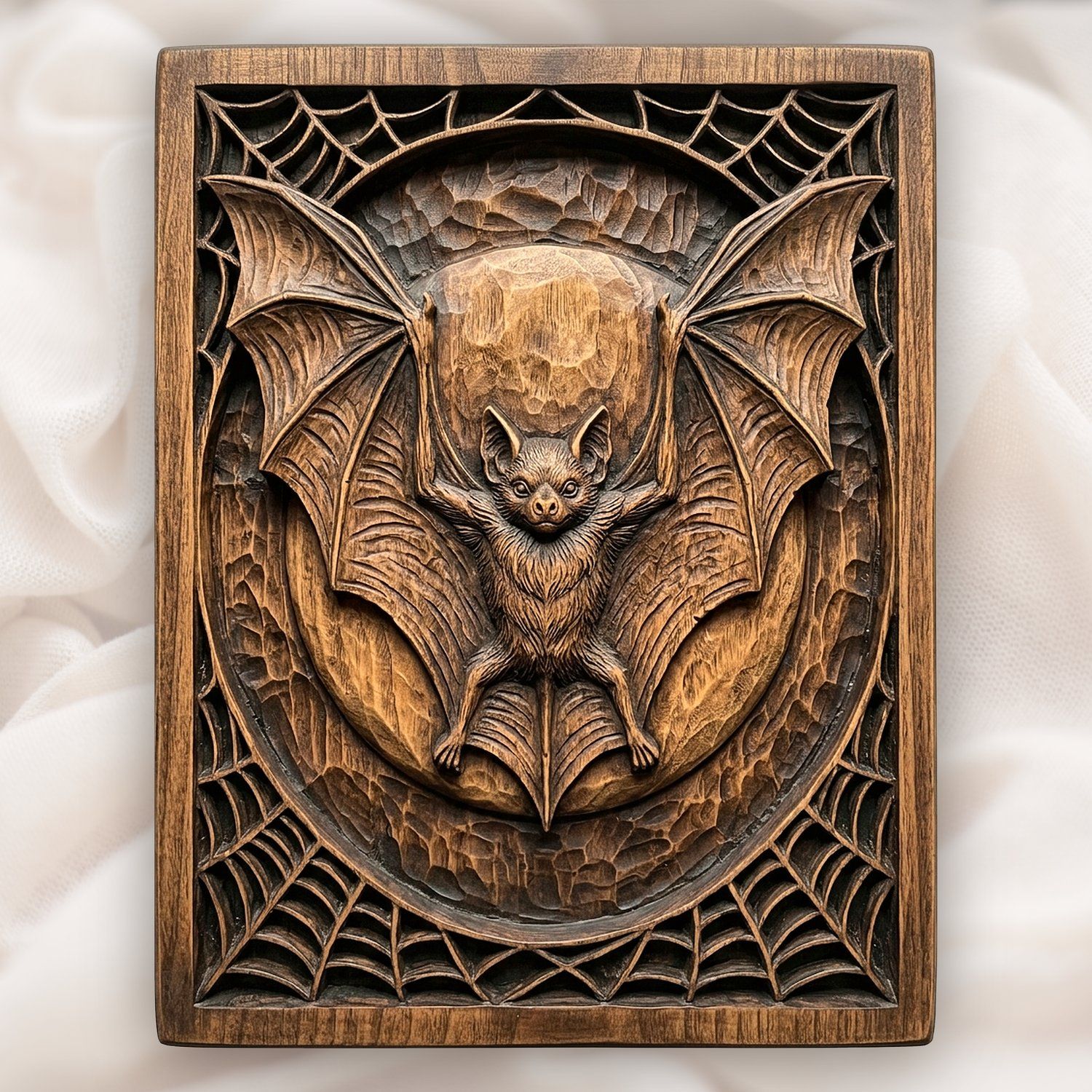 Bat Moon Spiderweb Halloween Panel CNC Relief STL bas-relief STL design