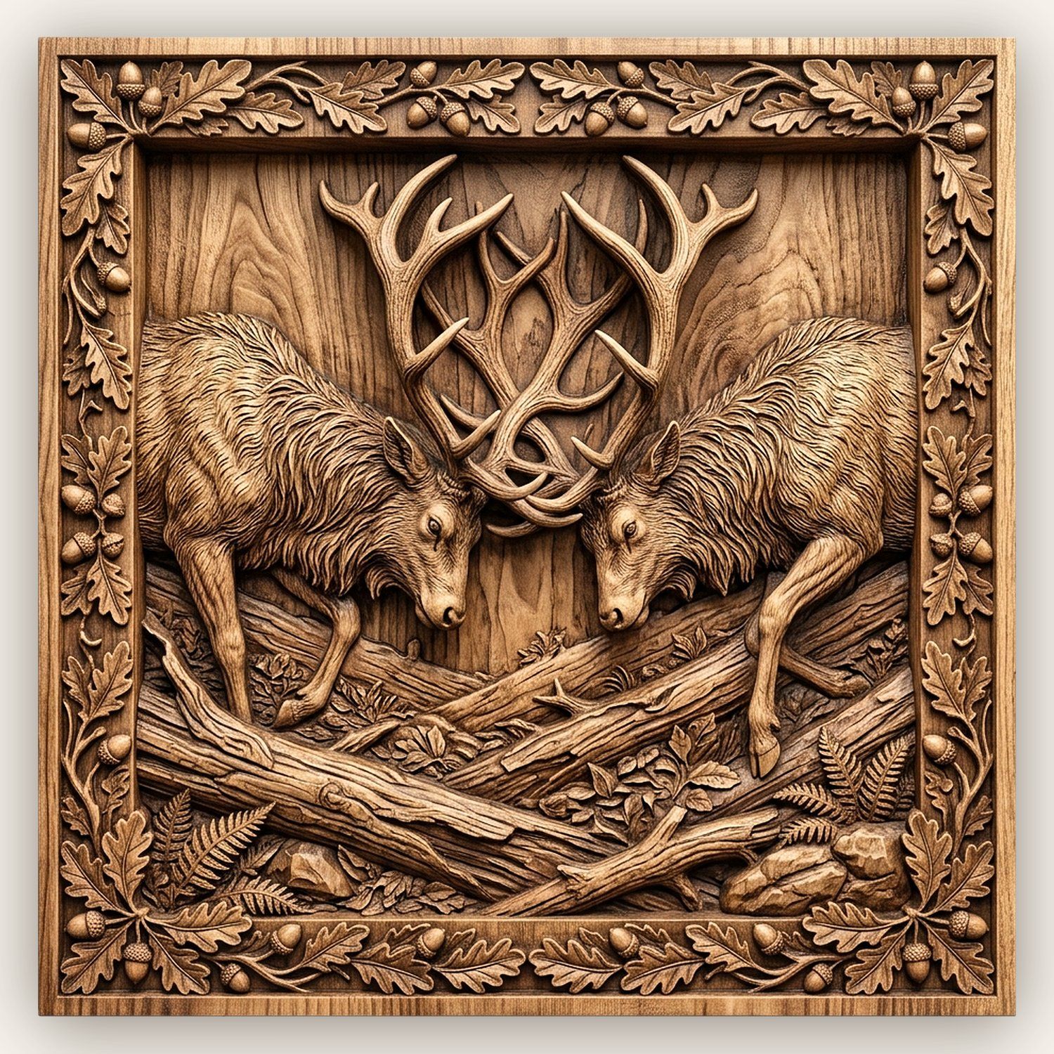 Battling Elk Forest CNC Relief STL bas-relief STL design