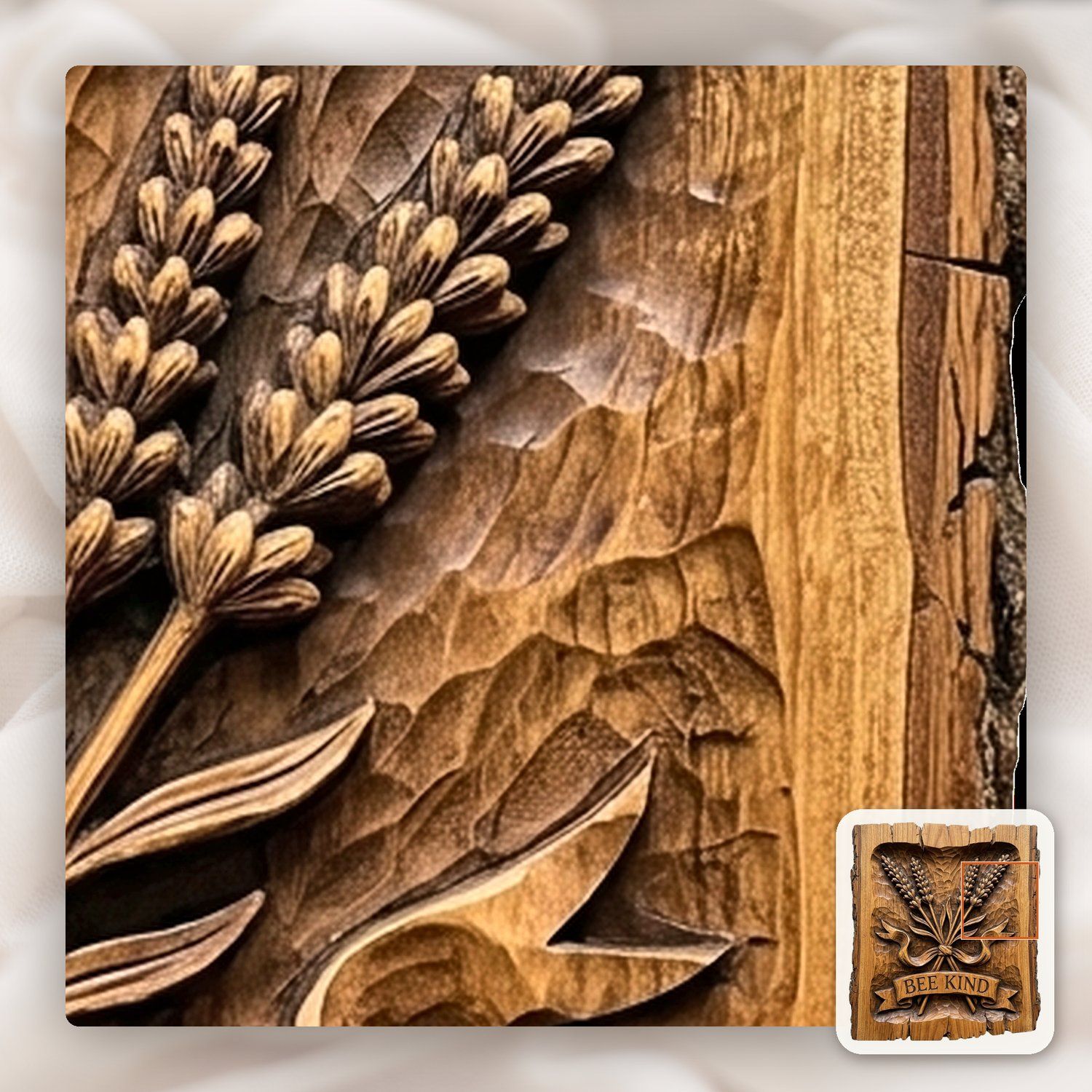 Bee Kind Lavender CNC Relief STL bas-relief STL — view 12