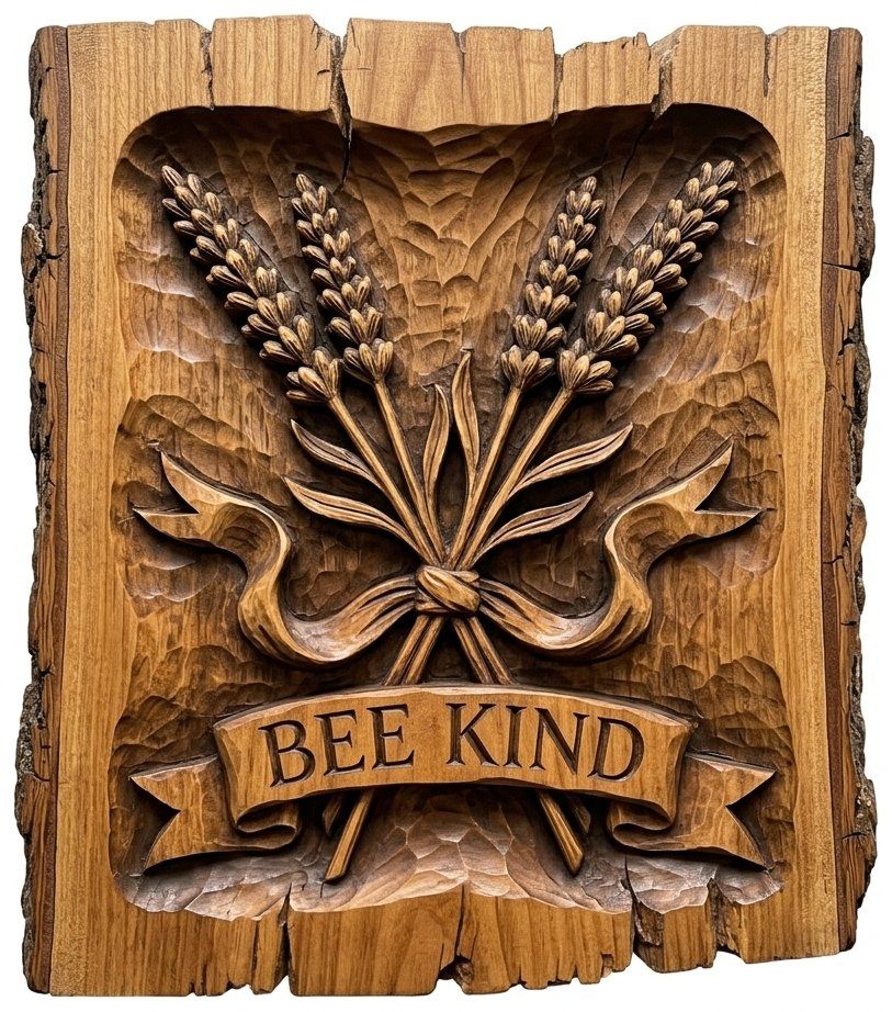 Bee Kind Lavender CNC Relief STL bas-relief STL — view 13