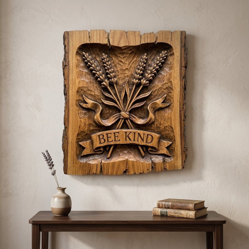 Bee Kind Lavender CNC Relief STL bas-relief STL — view 14