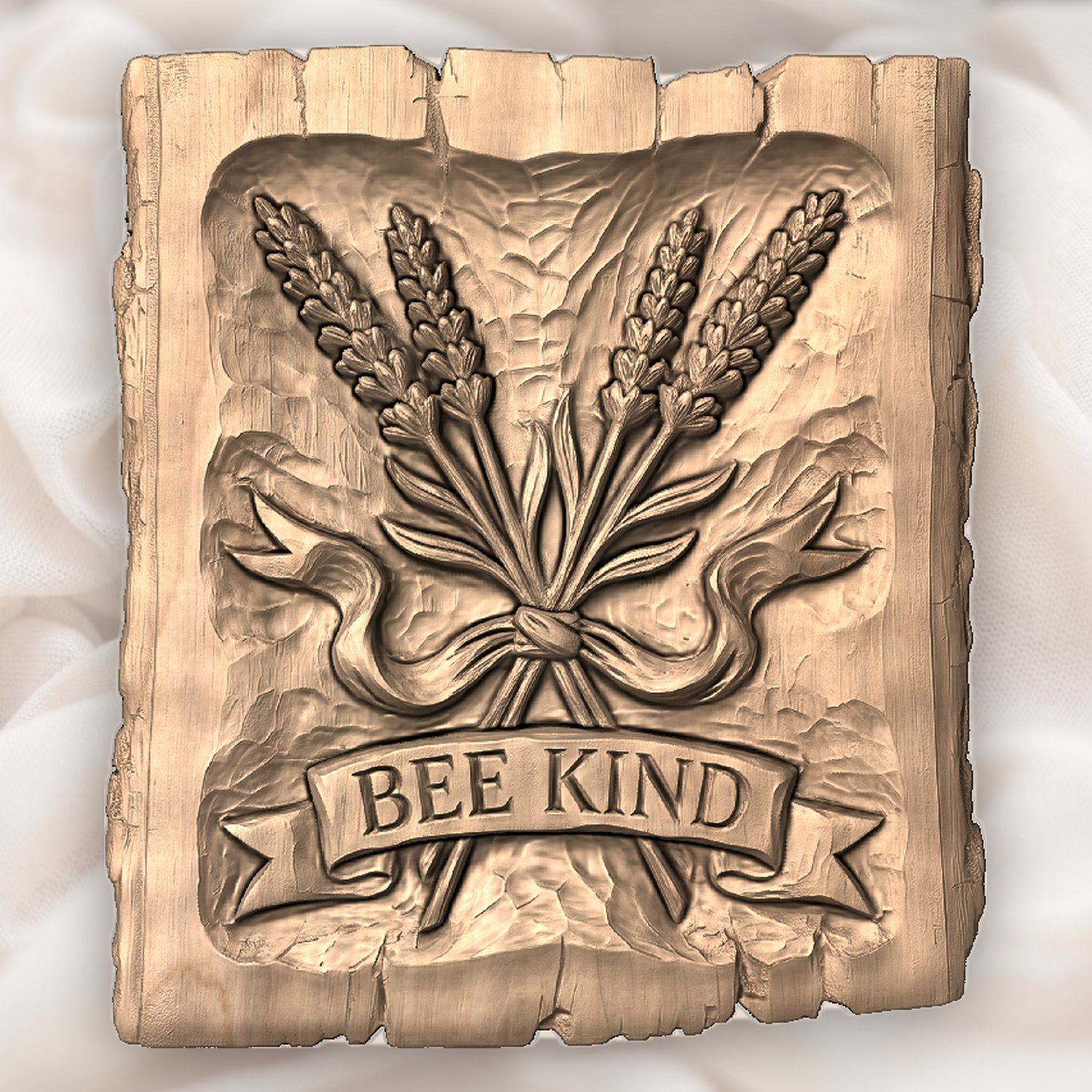 Bee Kind Lavender CNC Relief STL bas-relief STL — view 4