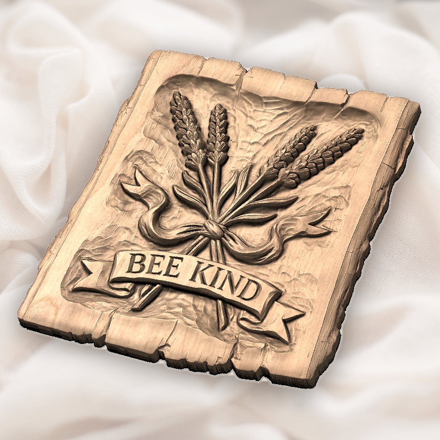 Bee Kind Lavender CNC Relief STL bas-relief STL — view 5