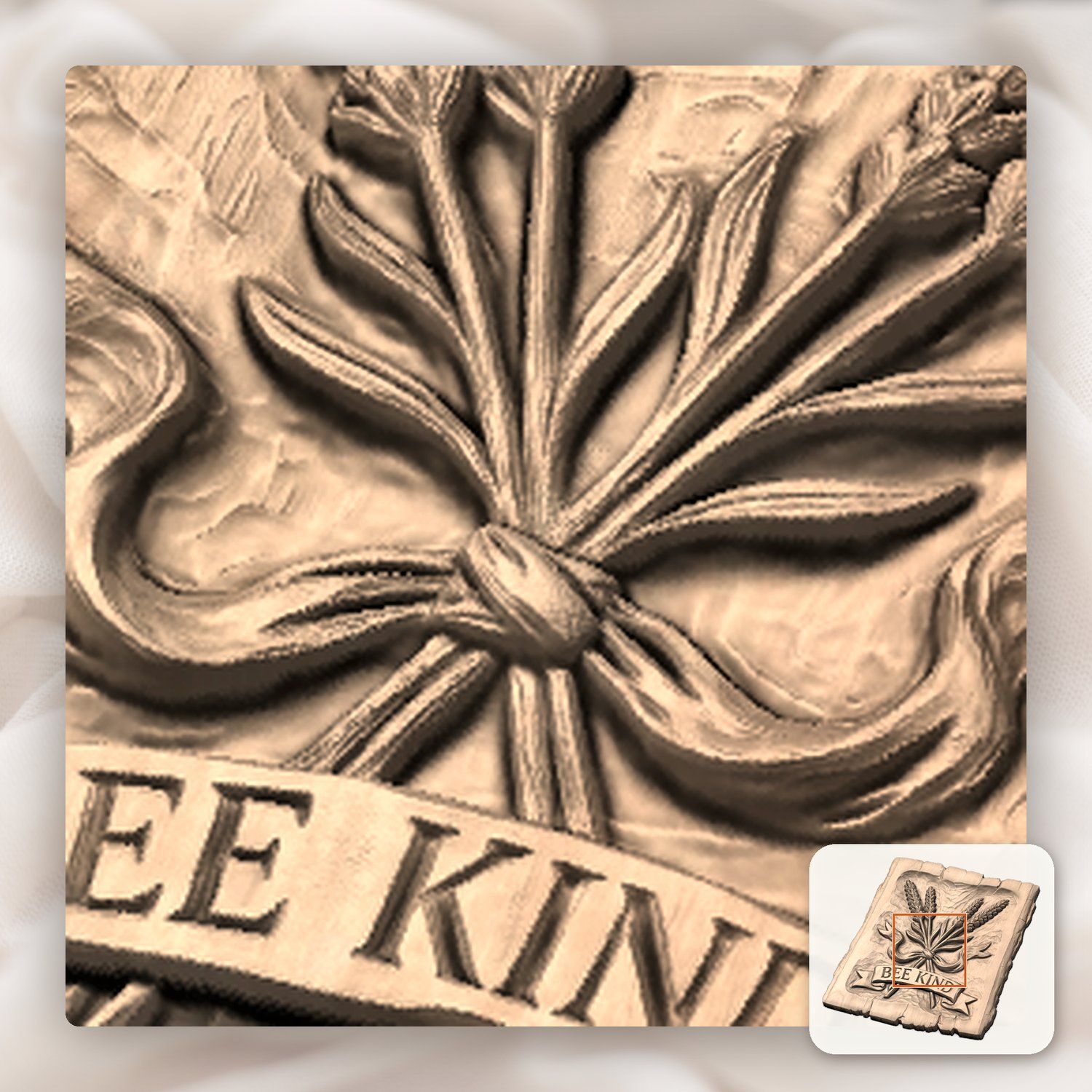 Bee Kind Lavender CNC Relief STL bas-relief STL — view 9