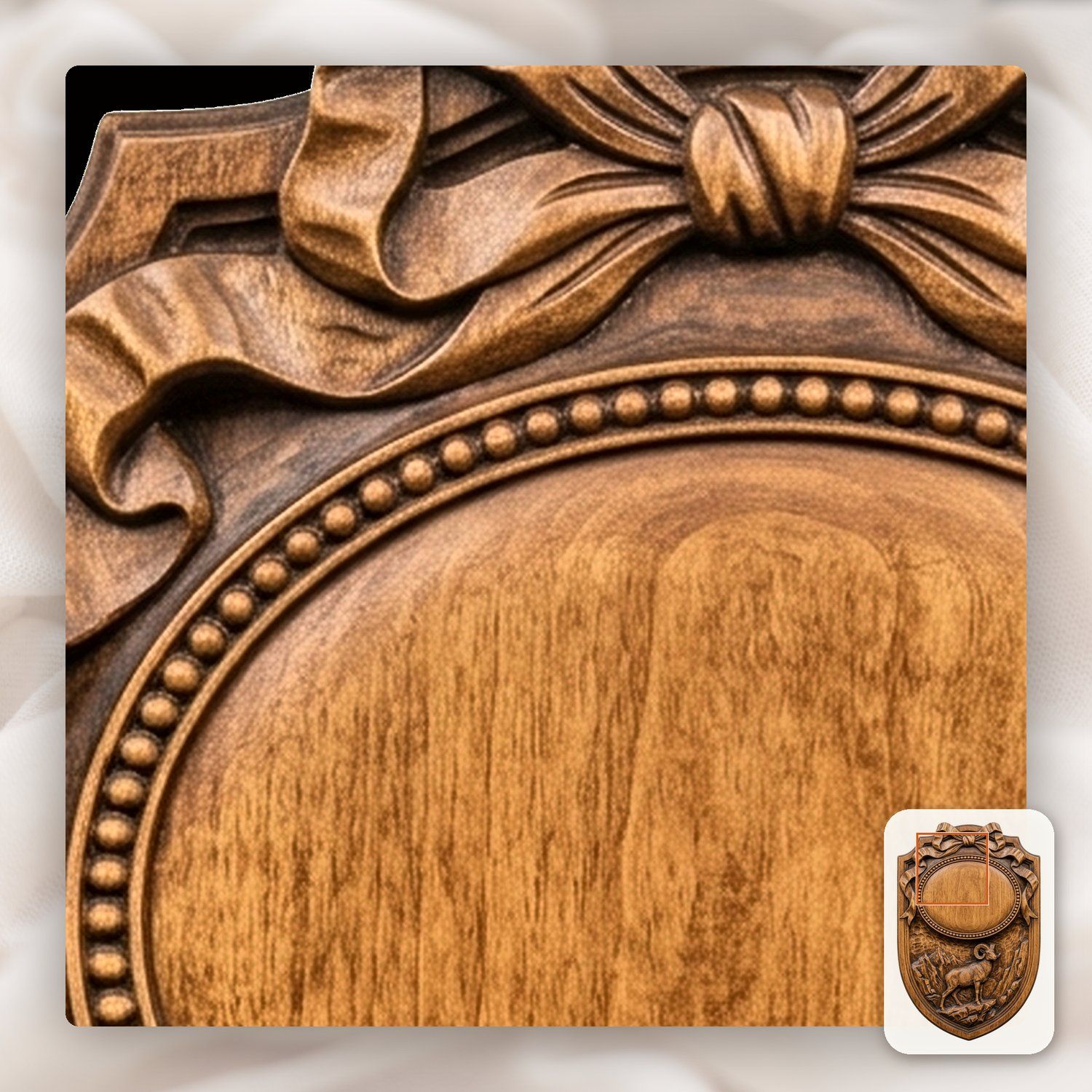 Bighorn Ram Mountain Trophy Shield CNC Relief STL bas-relief STL — view 11