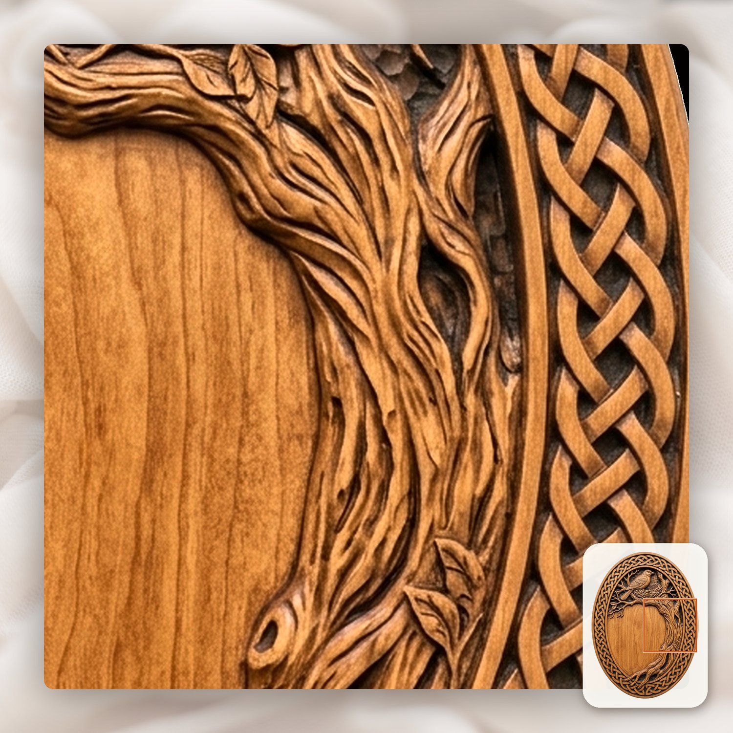 Bird Nesting Trophy Shield Celtic Knotwork Border CNC Relief STL bas-relief STL — view 11