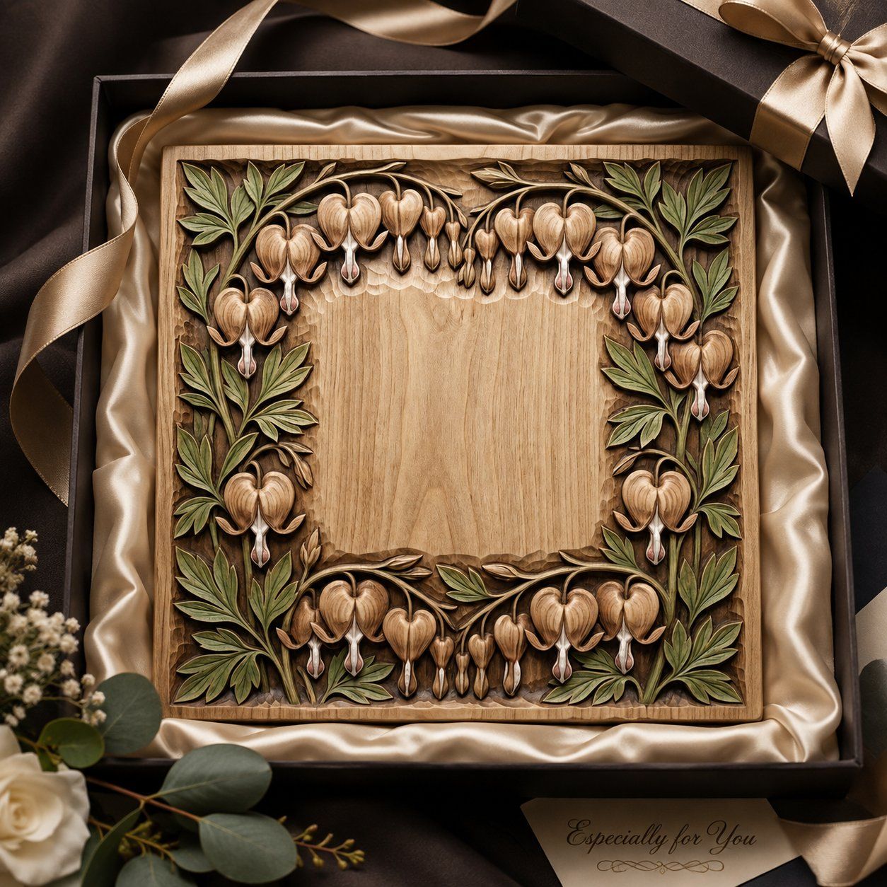 Bleeding Heart Flower Floral Frame CNC Relief STL bas-relief STL — view 9
