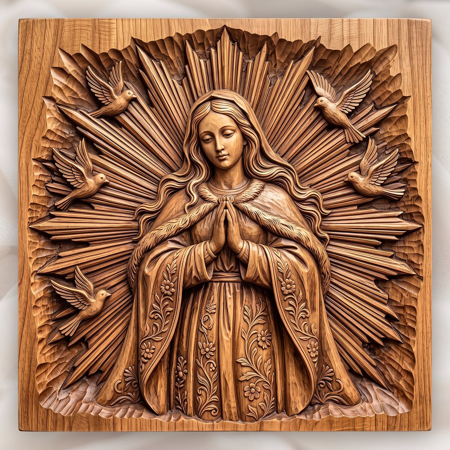 Blessed Virgin Mary Religious CNC Relief STL bas-relief STL design