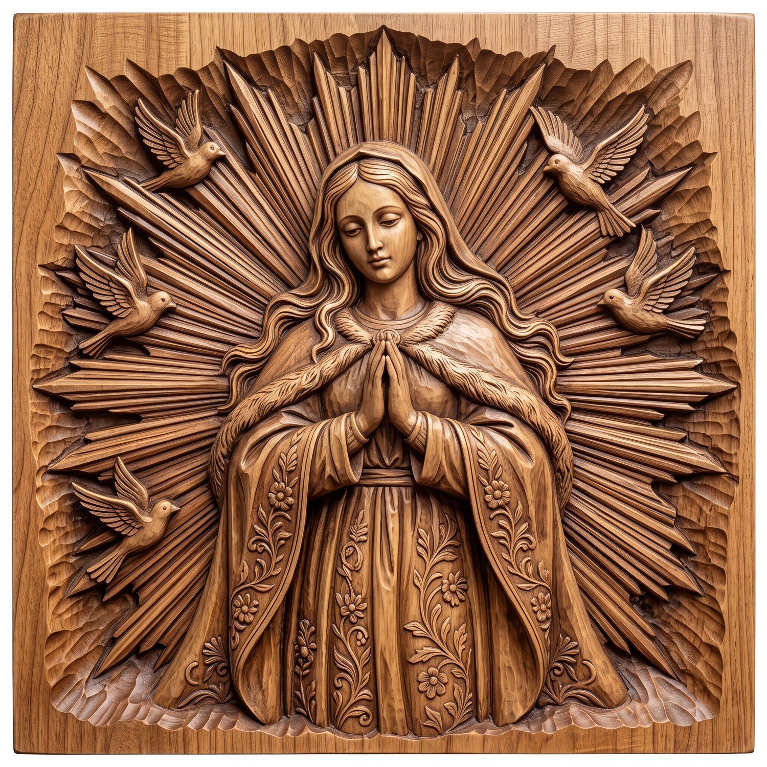 Blessed Virgin Mary Religious CNC Relief STL bas-relief STL — view 14