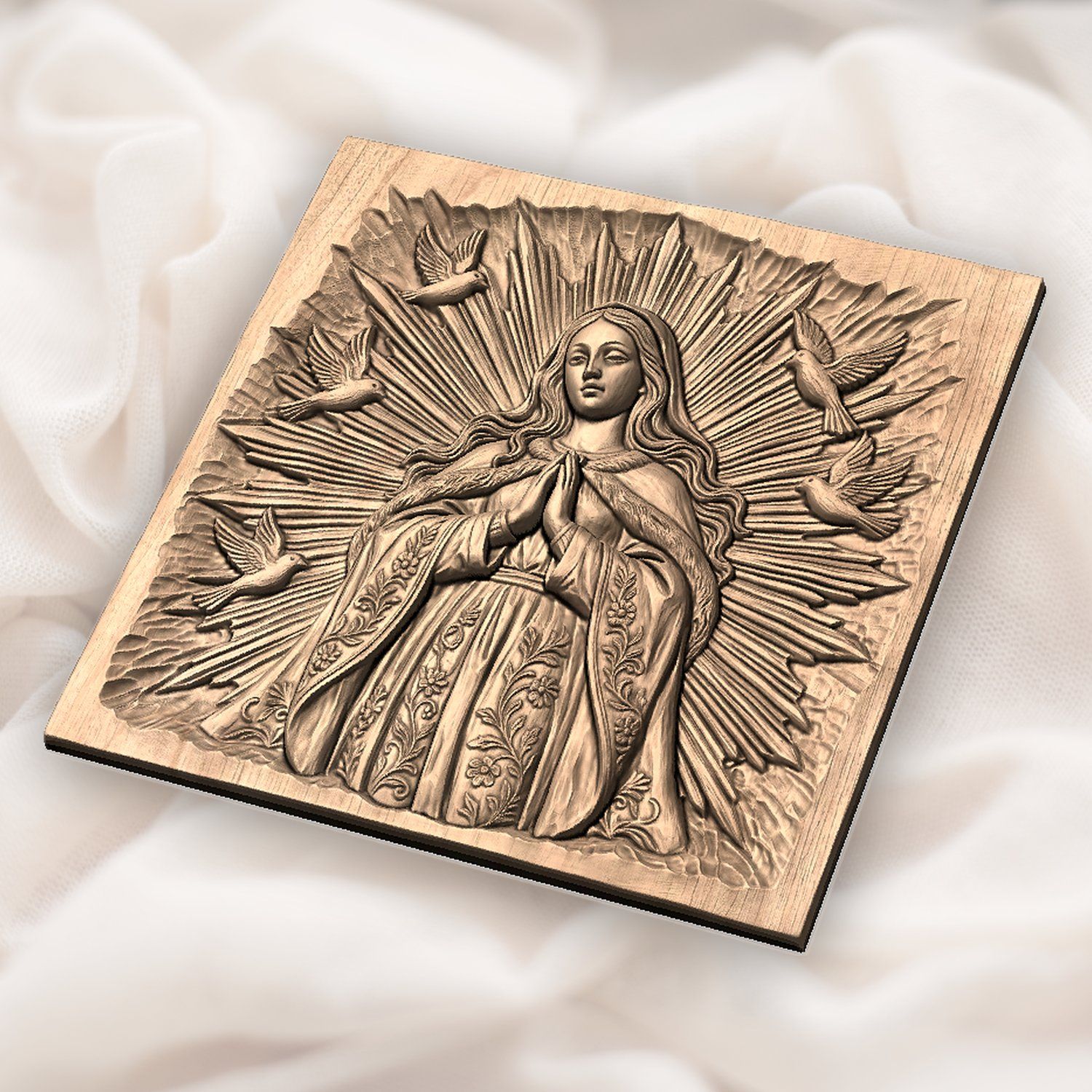 Blessed Virgin Mary Religious CNC Relief STL bas-relief STL — view 5