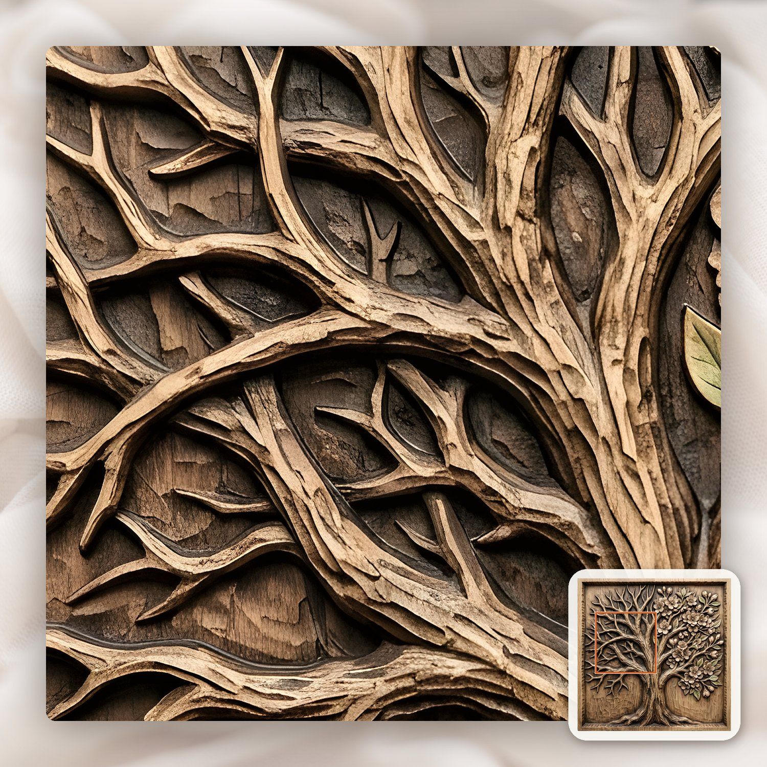 Blooming Cherry Blossom Tree Of Life CNC Relief STL bas-relief STL — view 11