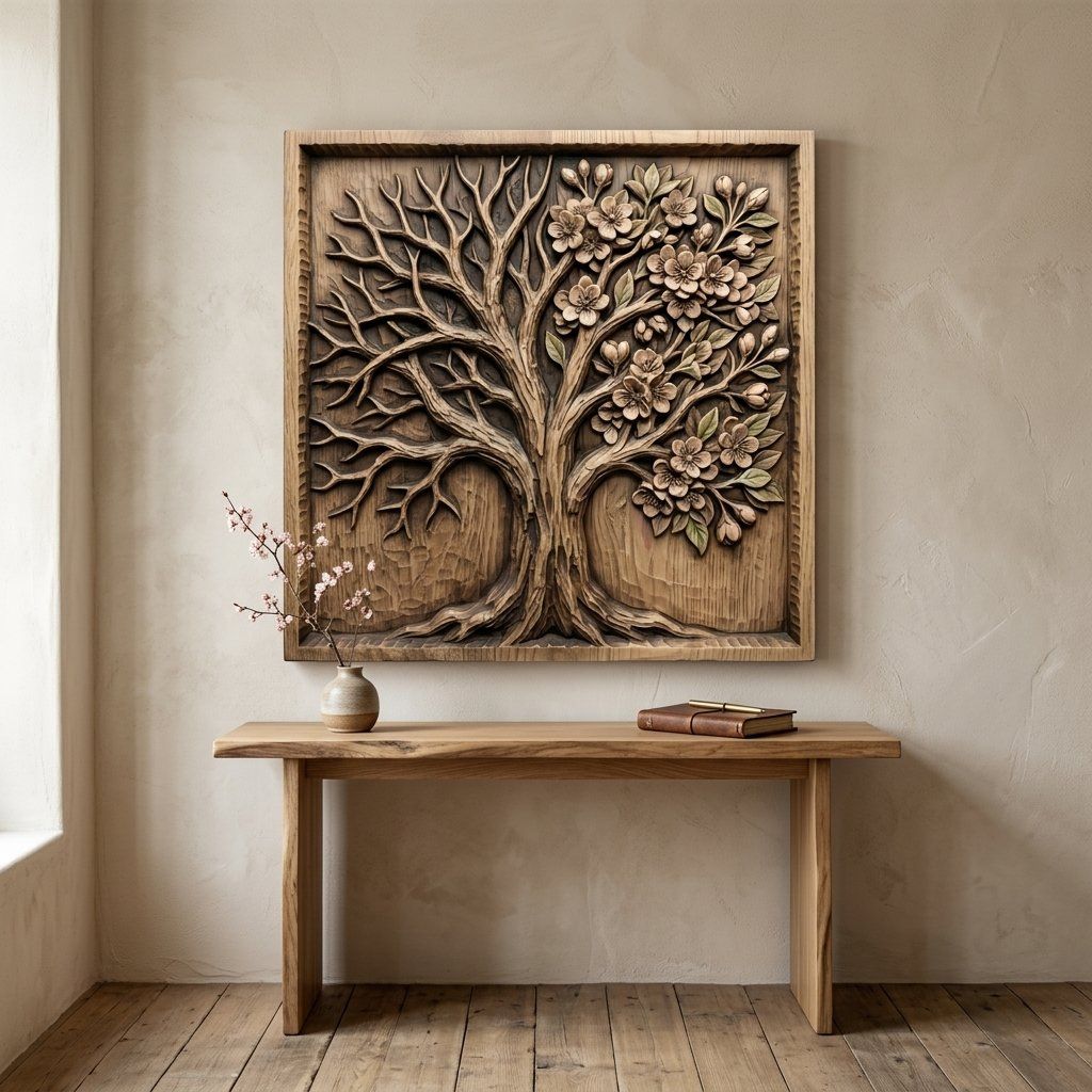 Blooming Cherry Blossom Tree Of Life CNC Relief STL bas-relief STL — view 14