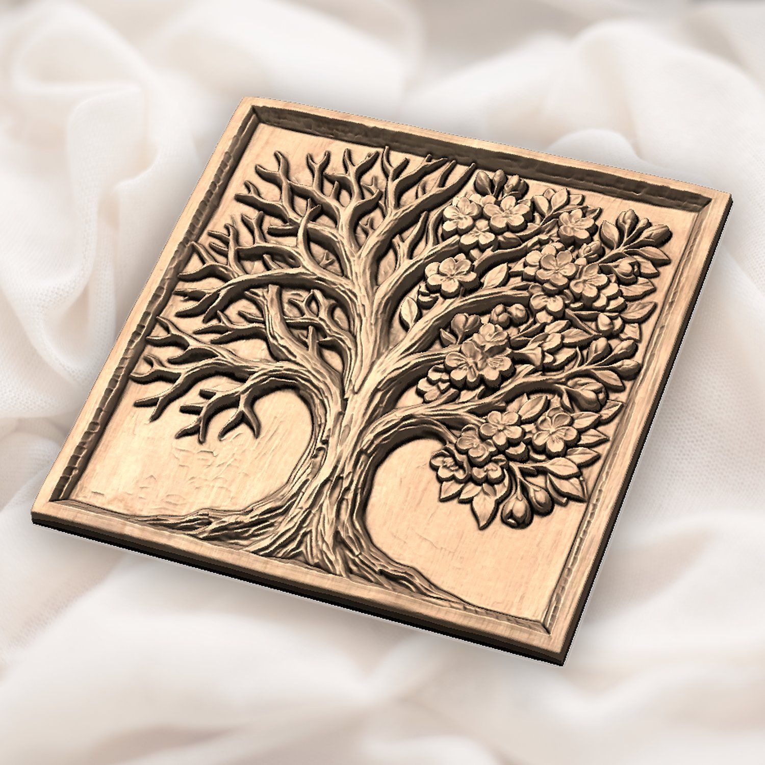 Blooming Cherry Blossom Tree Of Life CNC Relief STL bas-relief STL — view 4