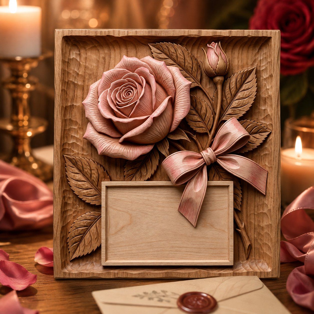 Blooming Rose Floral Plaque CNC Relief STL bas-relief STL — view 8