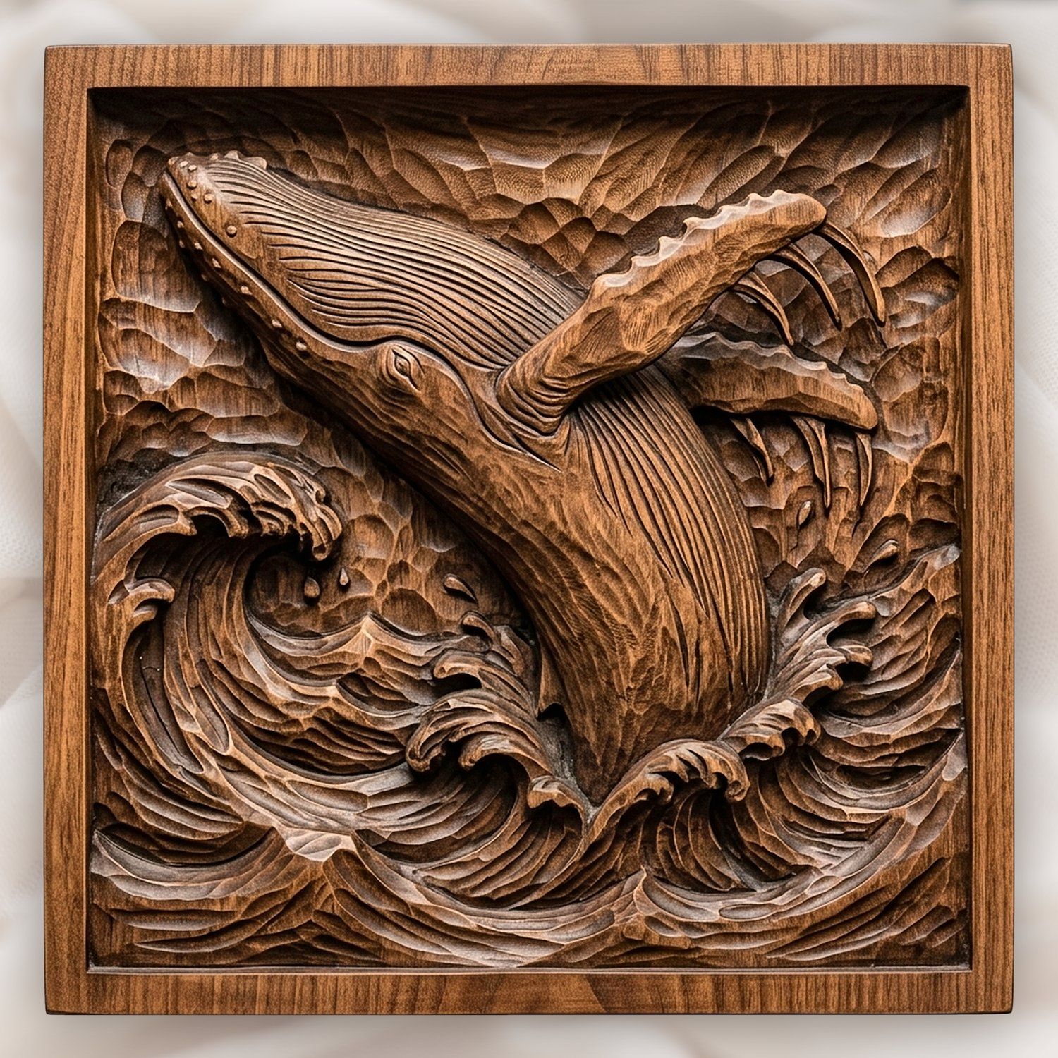 Breaching Humpback Whale CNC Relief STL bas-relief STL design