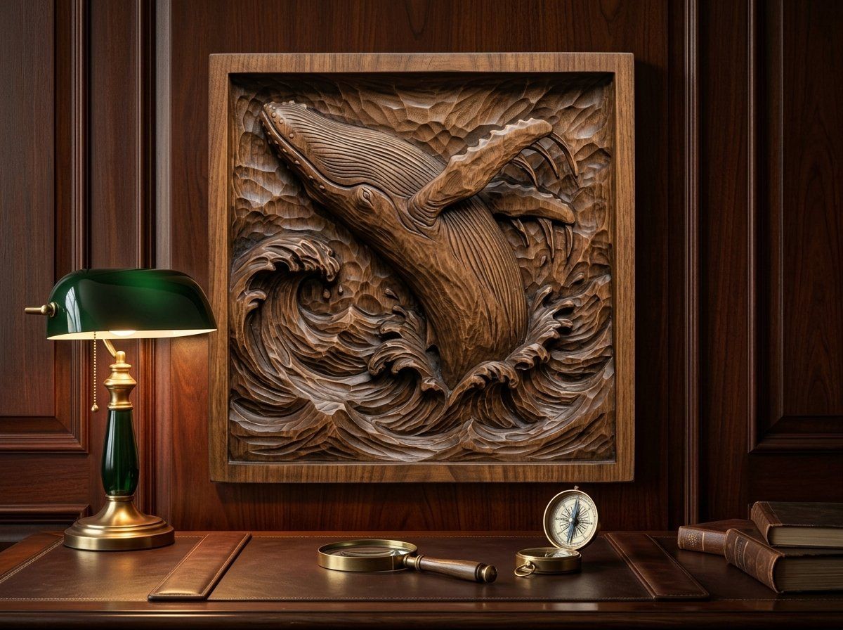 Breaching Humpback Whale CNC Relief STL bas-relief STL — view 14