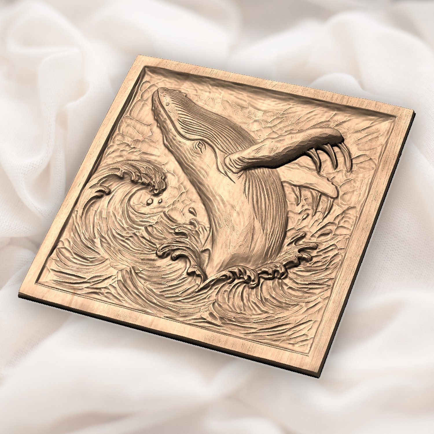 Breaching Humpback Whale CNC Relief STL bas-relief STL — view 4