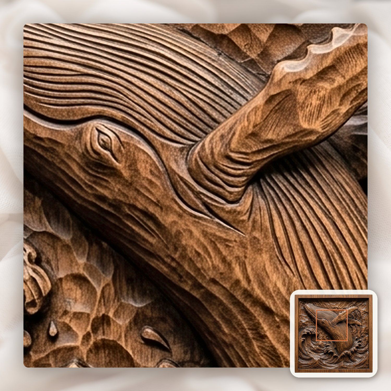 Breaching Humpback Whale CNC Relief STL bas-relief STL — view 9