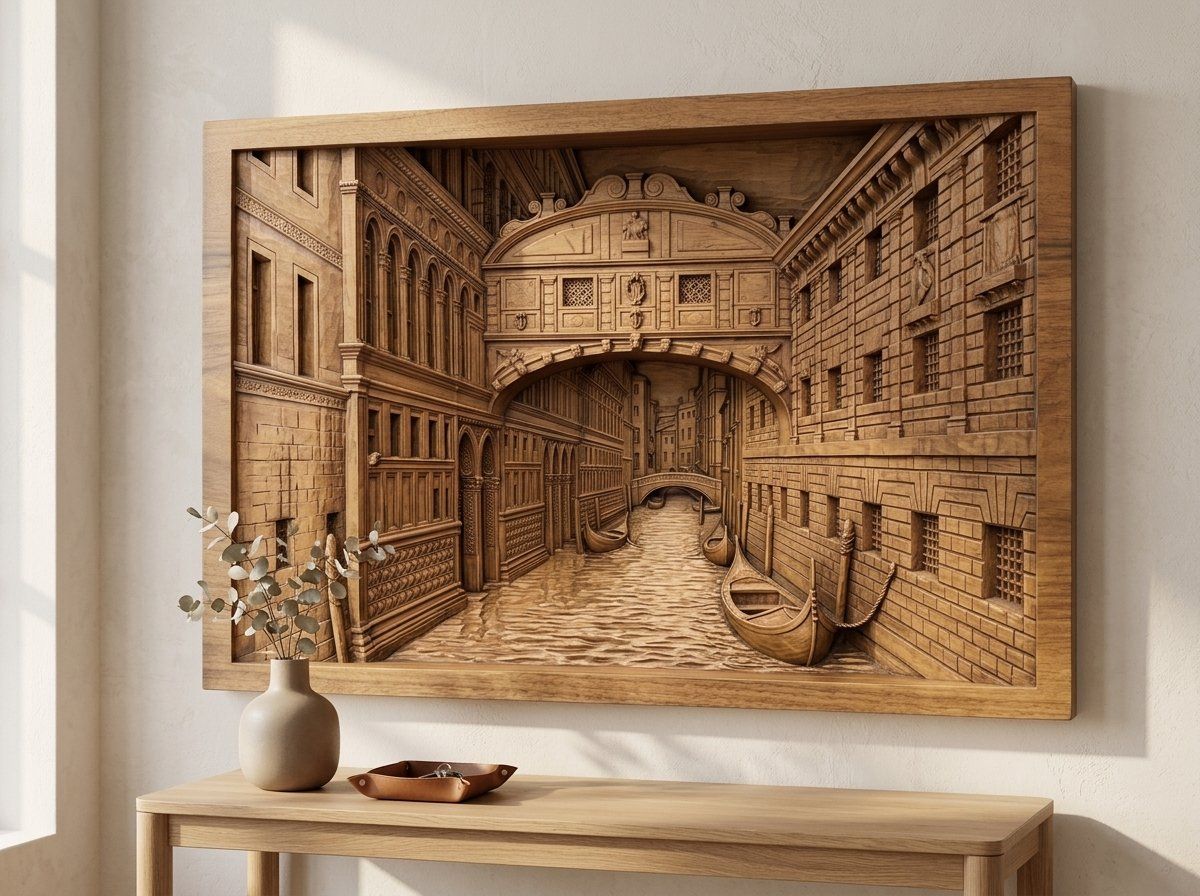 Bridge of Sighs Venice Italy CNC Relief STL bas-relief STL — view 11