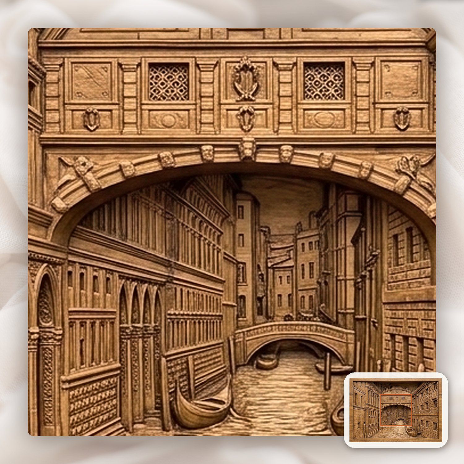 Bridge of Sighs Venice Italy CNC Relief STL bas-relief STL — view 8