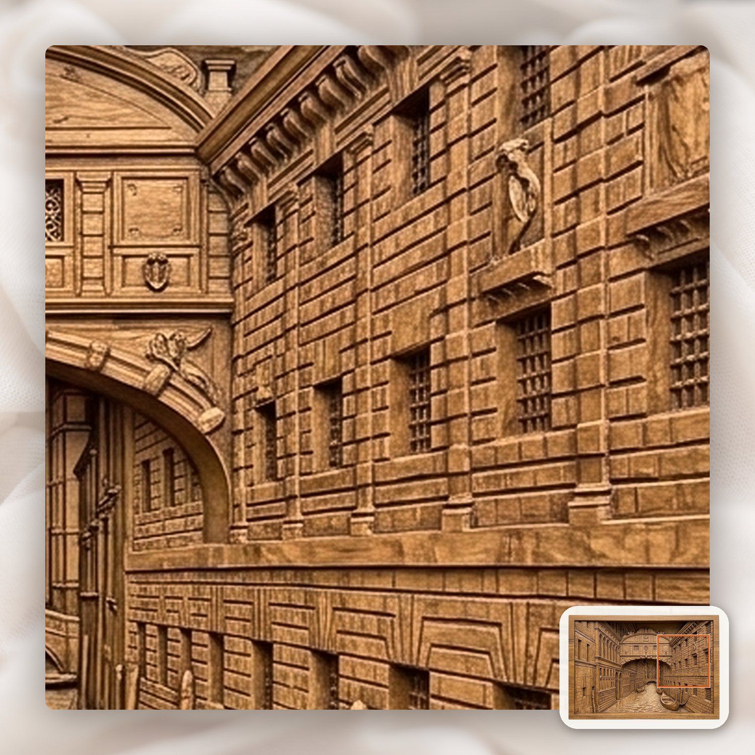 Bridge of Sighs Venice Italy CNC Relief STL bas-relief STL — view 9