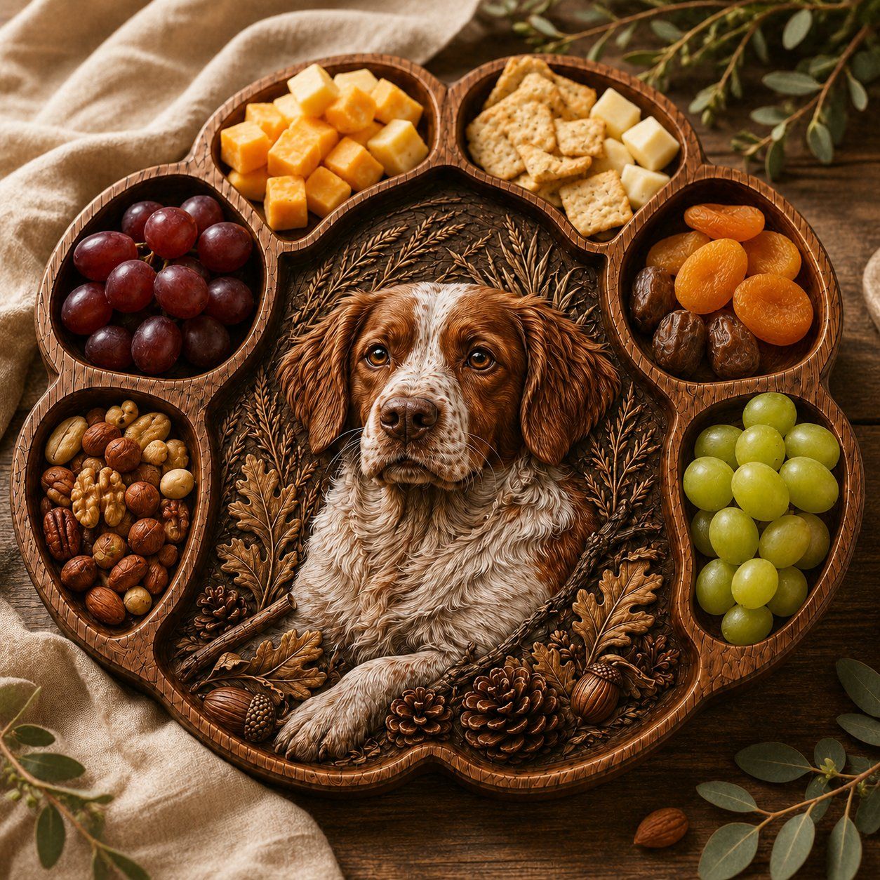 Brittany Spaniel Hunting Dog Paw Print CNC Relief STL bas-relief STL — view 5