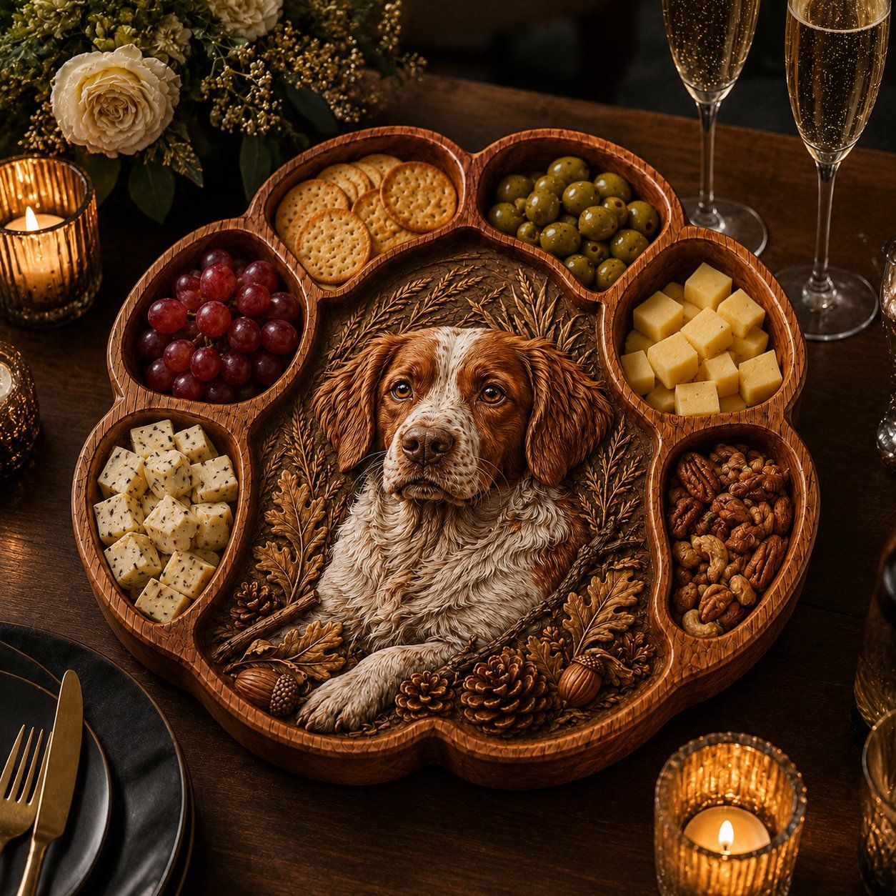 Brittany Spaniel Hunting Dog Paw Print CNC Relief STL bas-relief STL — view 6