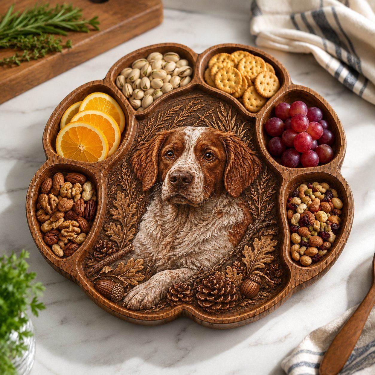 Brittany Spaniel Hunting Dog Paw Print CNC Relief STL bas-relief STL — view 7